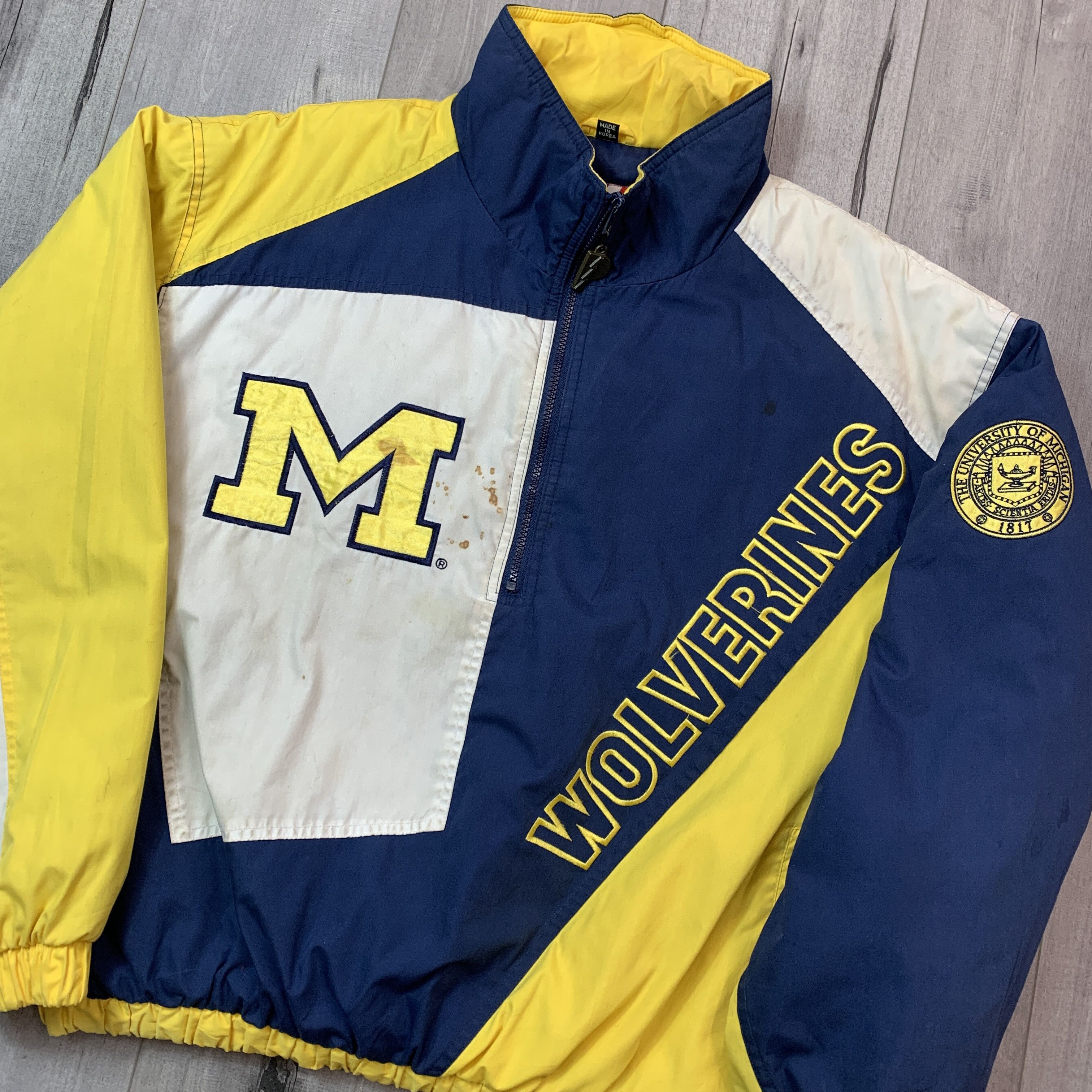 Vintage 90s Michigan Wolverines Pro Player Pullover Windbreaker Jacket Size on sale XL