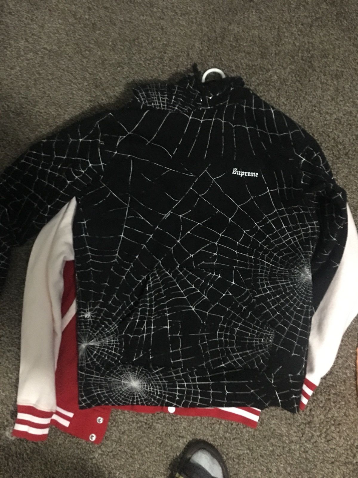 パーカーSupreme spider web hoodie 16fw M Black