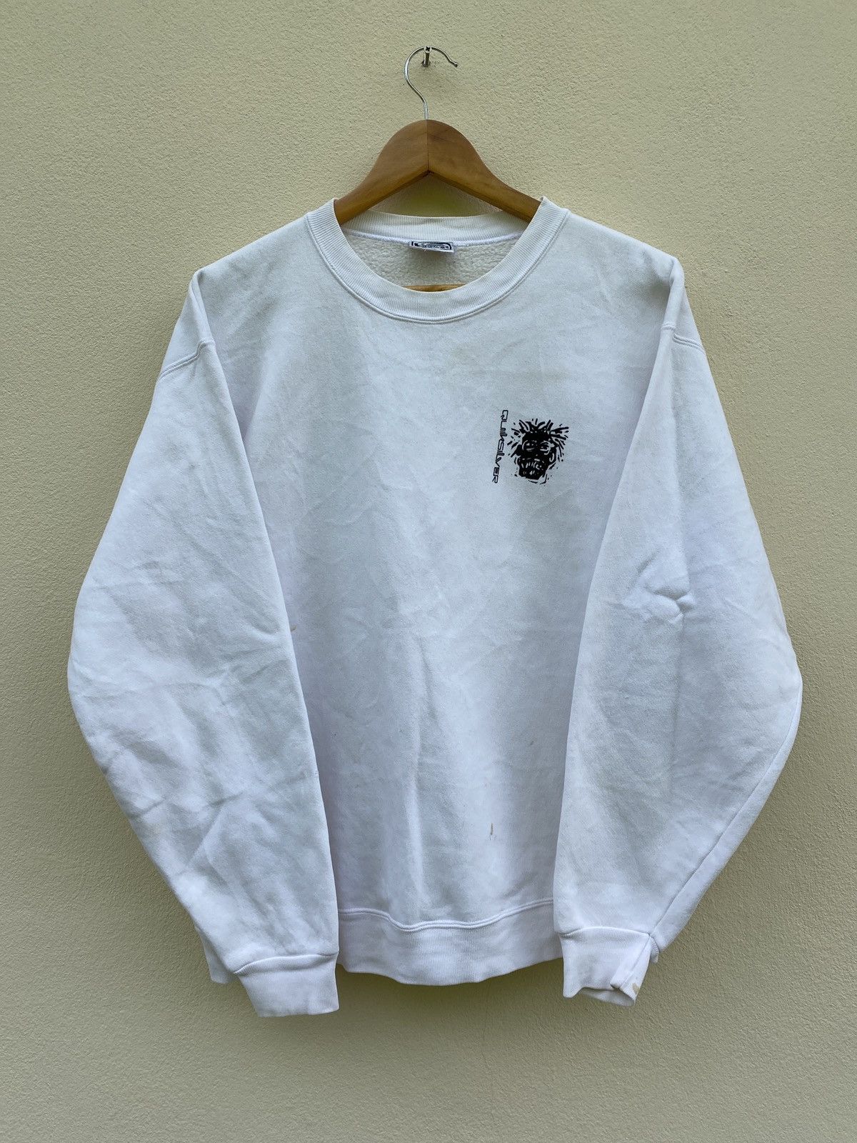 Quiksilver × Vintage Vintage 90s Quiksilver Warpaint Artwork Sweatshirt Size US M / EU 48-50 / 2 - 2 Thumbnail