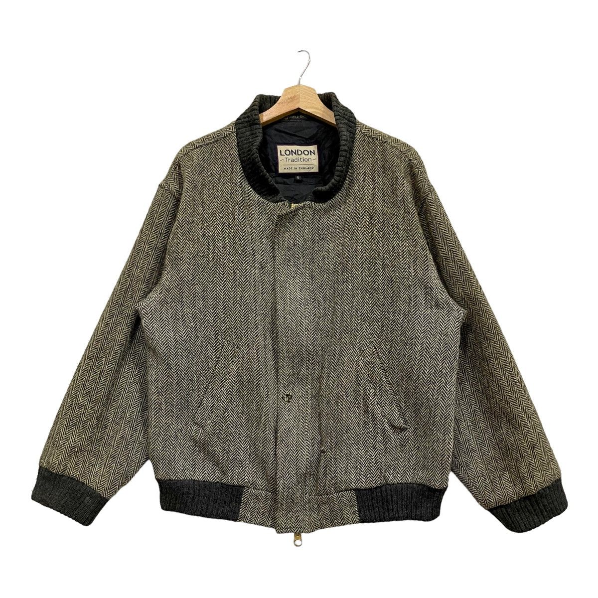 Vintage Harris Tweed Wool Bomber Jacket