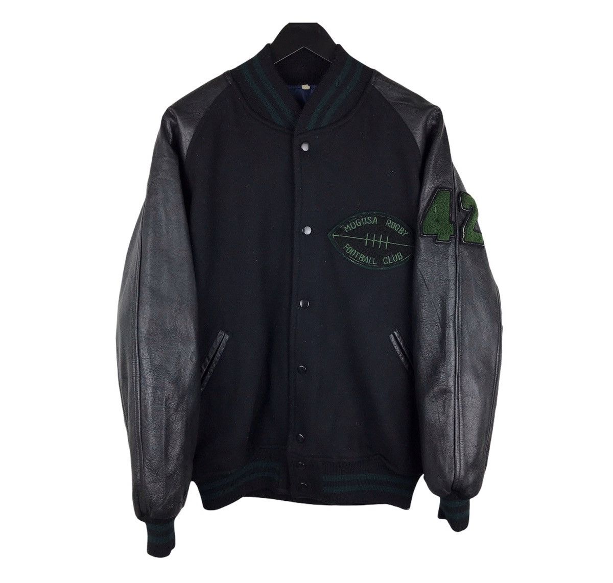 Vintage Vintage Mog America Rugby Club Leather Varsity jacket | Grailed