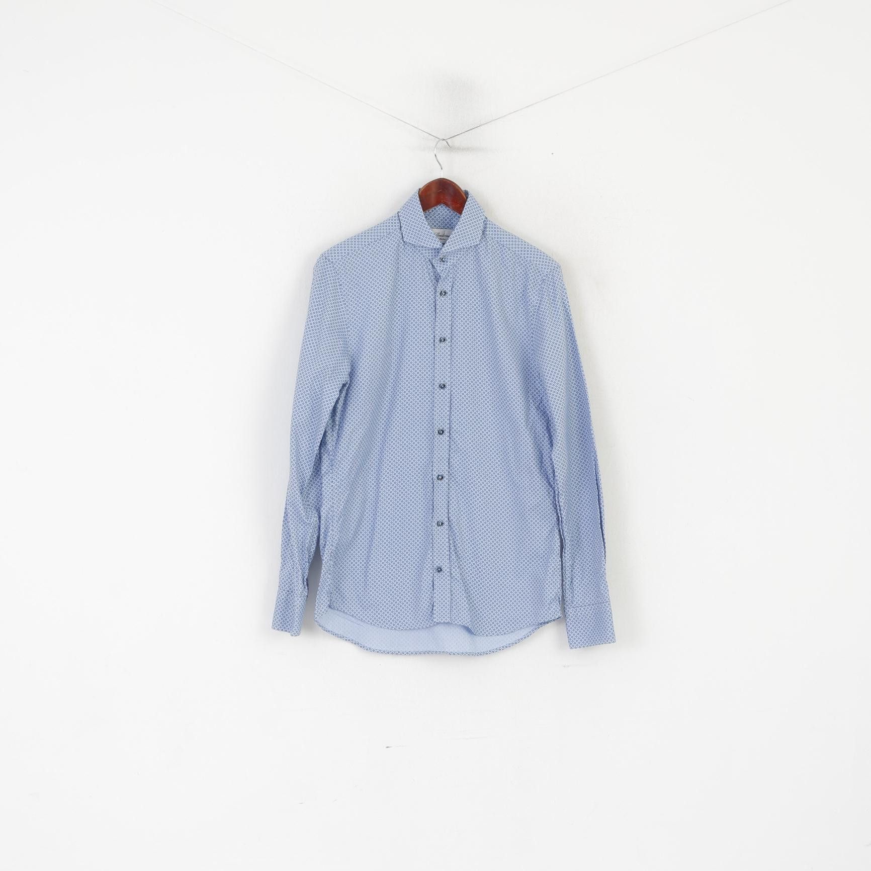Strenstroms Stenstroms Men 40 S Casual Shirt Blue Cotton Slim 1217 Size US S / EU 44-46 / 1 - 2 Thumbnail
