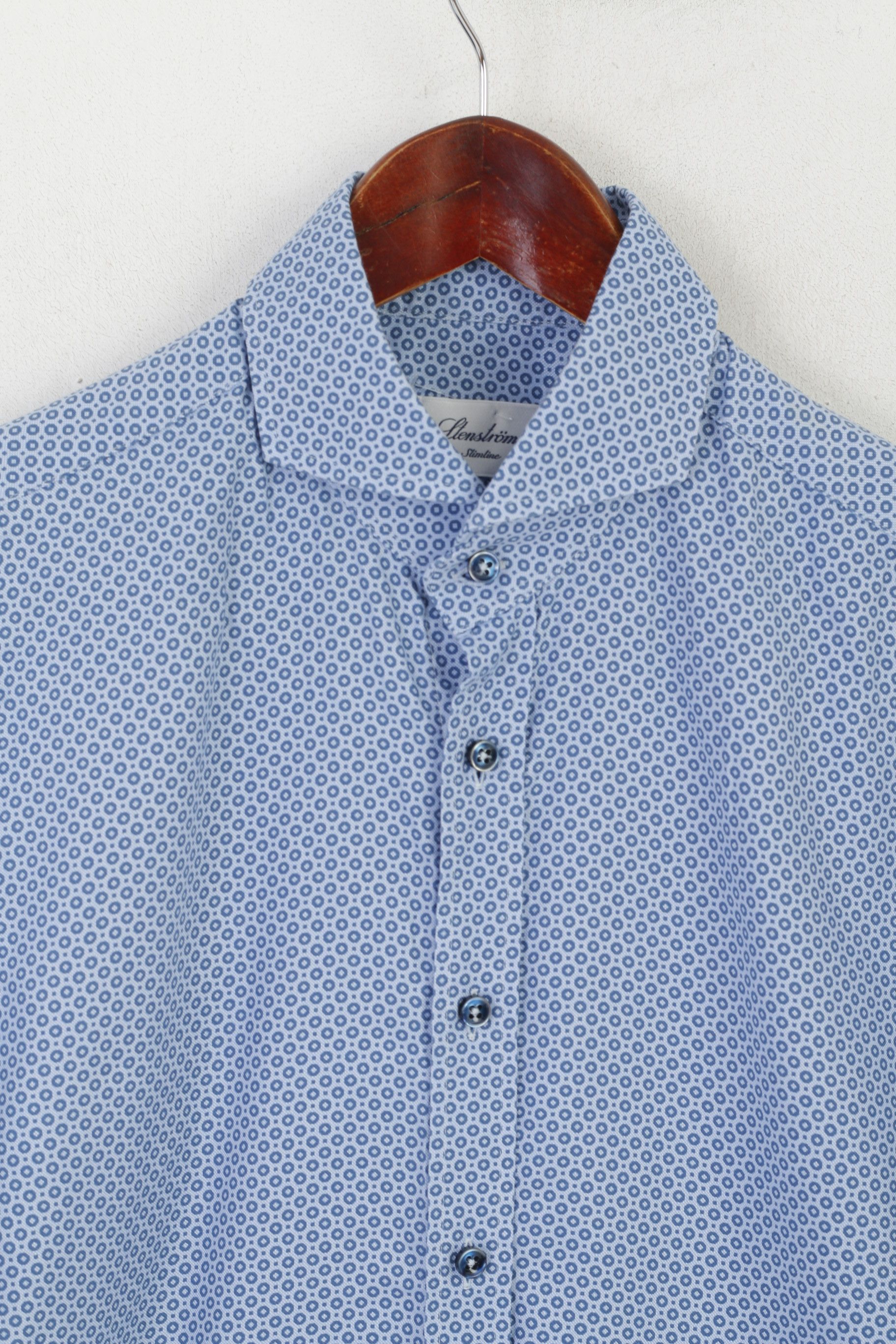 Strenstroms Stenstroms Men 40 S Casual Shirt Blue Cotton Slim 1217 Size US S / EU 44-46 / 1 - 3 Thumbnail