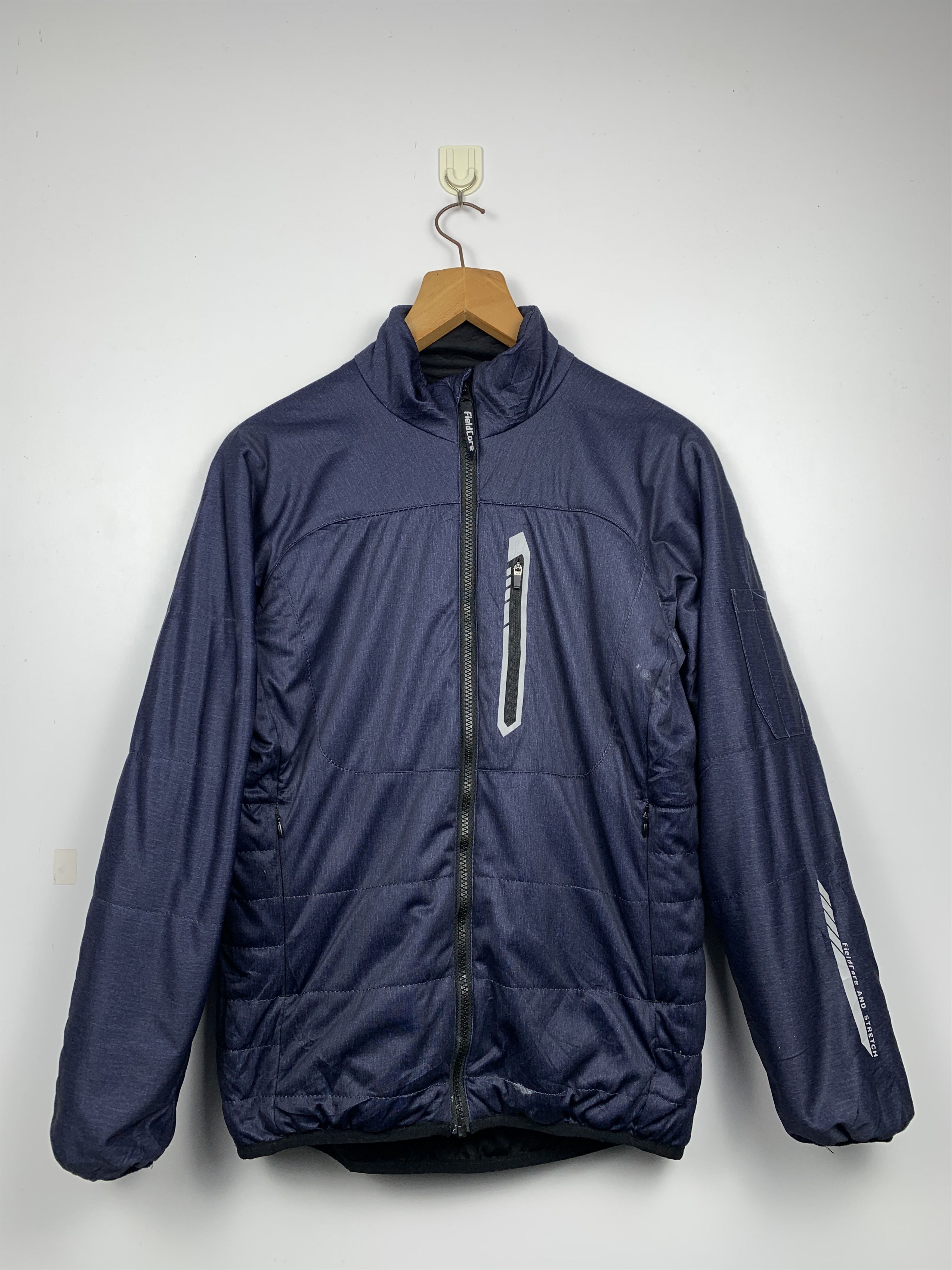 image of Vintage Field Core Stretch Zipper Jacket in Blue, Men's (Size Small)