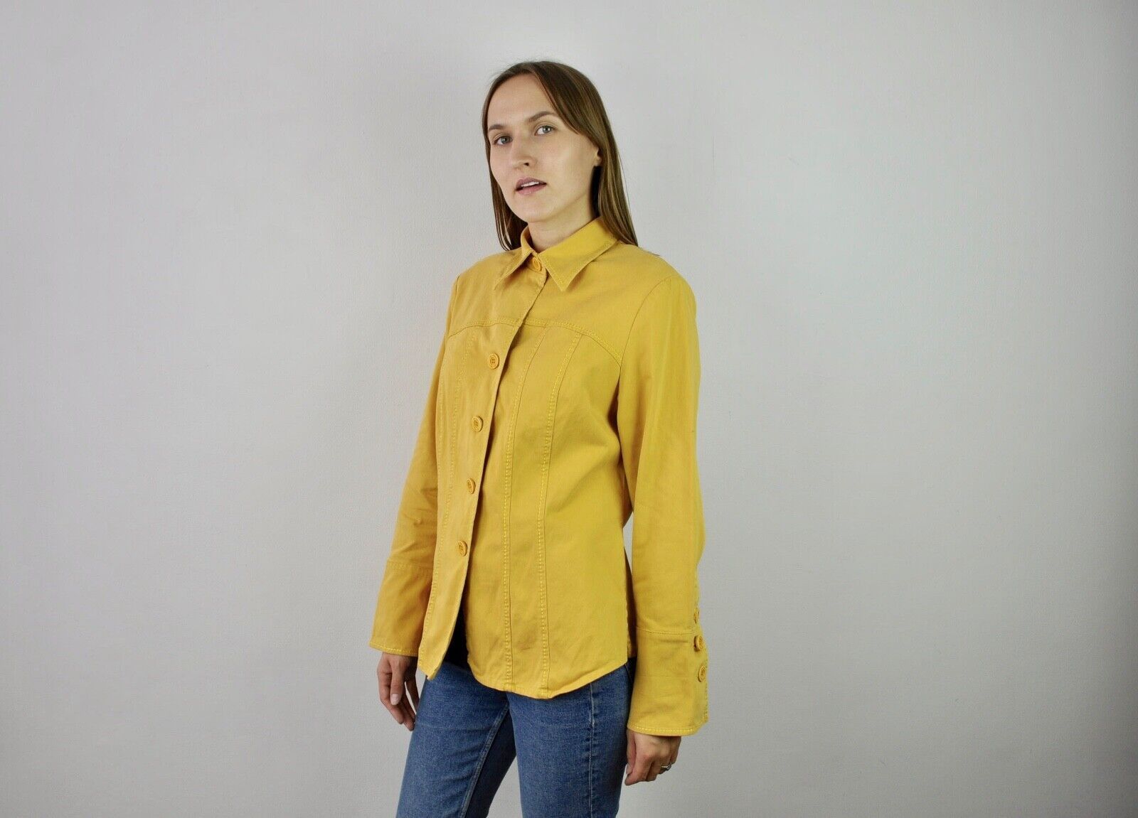 Other × Vintage NP Yellow Jacket Button Up Blazer Sport Coat Padded Shoulder Size S / US 4 / IT 40 - 3 Thumbnail