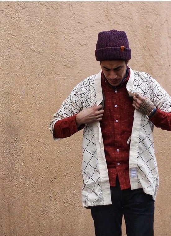 Kimono Traditional Musashizashi Style-hand Stitching Jacket