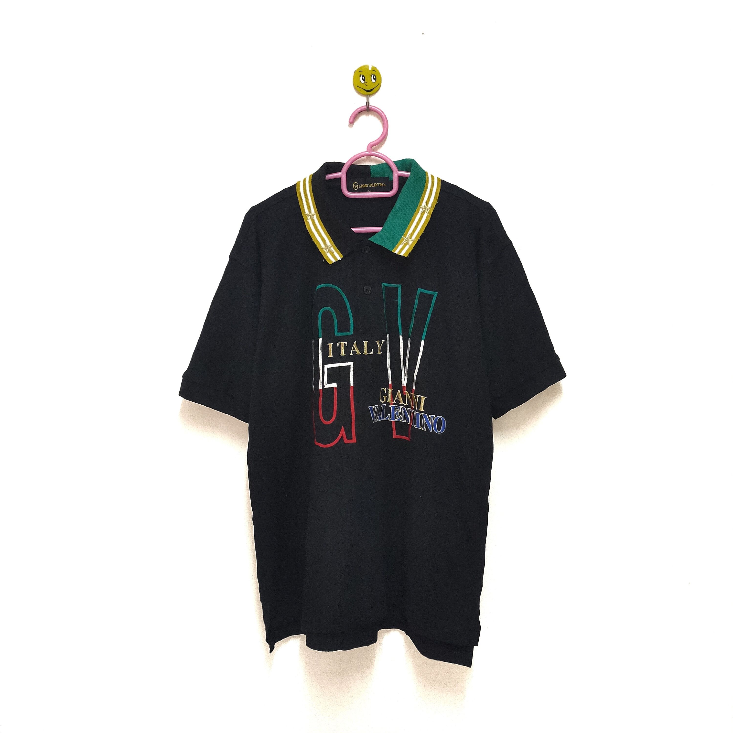 Valentino Gianni Valentino Italy Embroidered Spellout Polos Rainbow Size US M / EU 48-50 / 2 - 1 Thumbnail