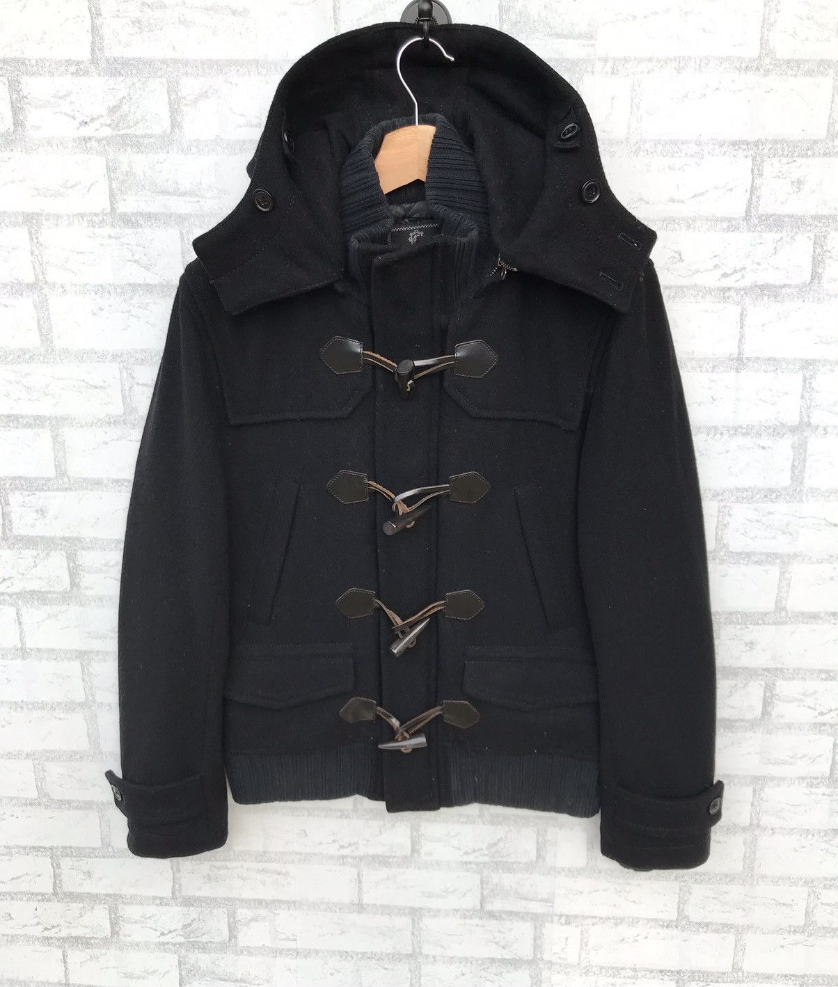 BIGI × Japanese Brand × Vintage Japanese Bigi Men’s Wool Duffle Parka Hood Jacket Size US S / EU 44-46 / 1 - 1 Thumbnail