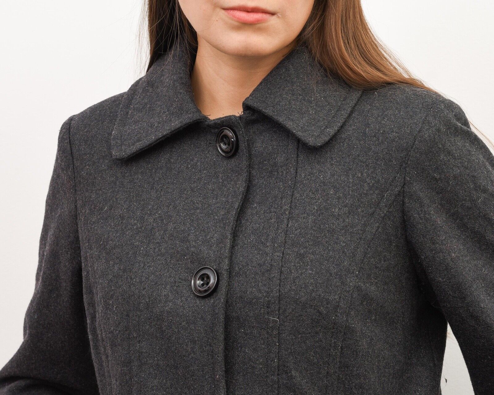 London Fog × Vintage Women's Peacoat Buttoned Ladies Trench Mac Coat Grey Jacket Size S / US 4 / IT 40 - 3 Thumbnail