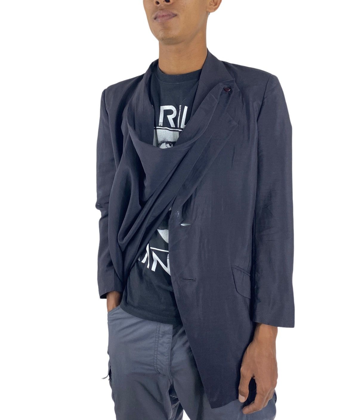 Issey Miyake 🔥SALE🔥VINTAGE ISSEY MIYAKE ASYMMETRIC JACKET Size US M / EU 48-50 / 2 - 10 Thumbnail