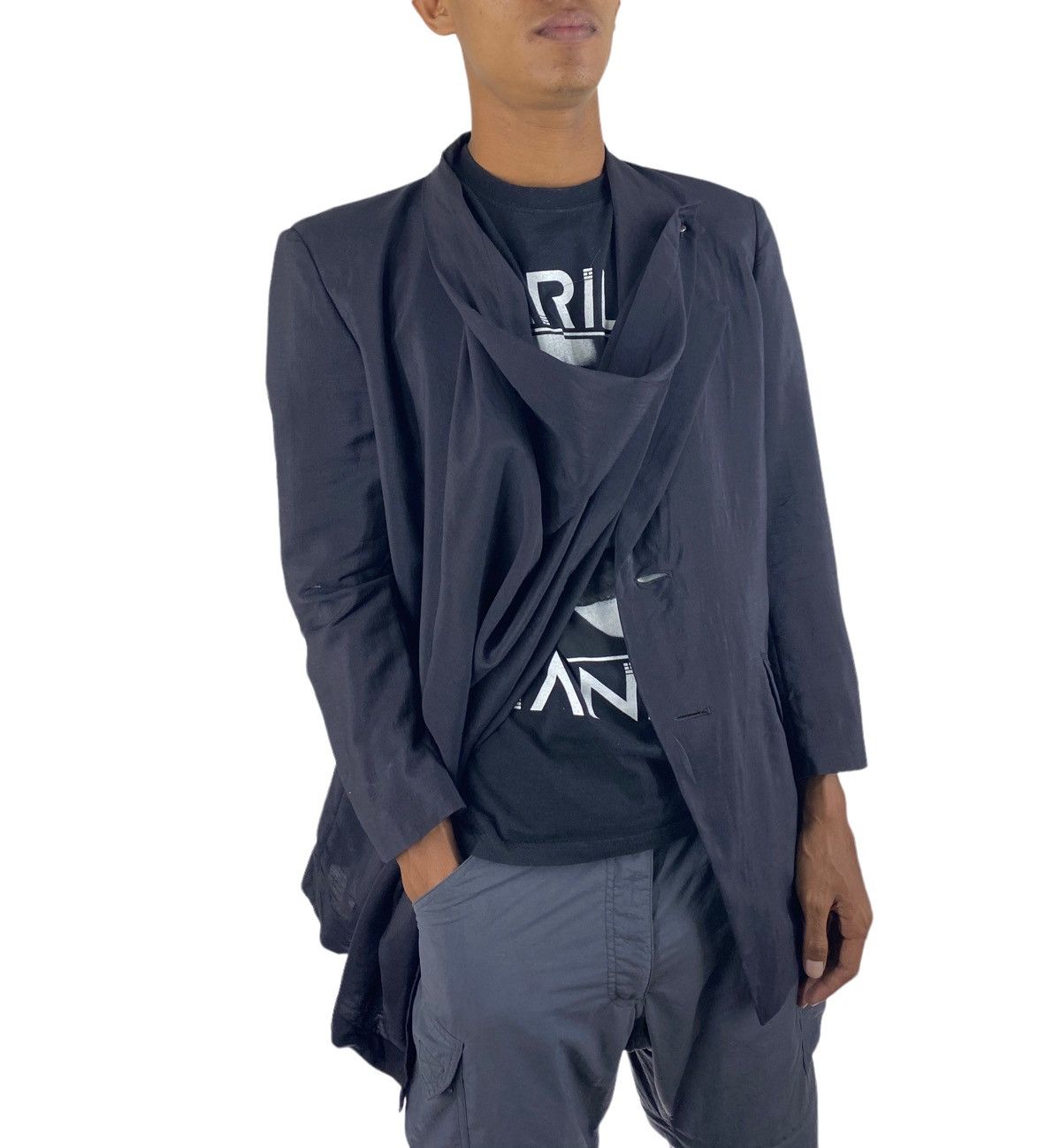 Issey Miyake 🔥SALE🔥VINTAGE ISSEY MIYAKE ASYMMETRIC JACKET Size US M / EU 48-50 / 2 - 1 Thumbnail