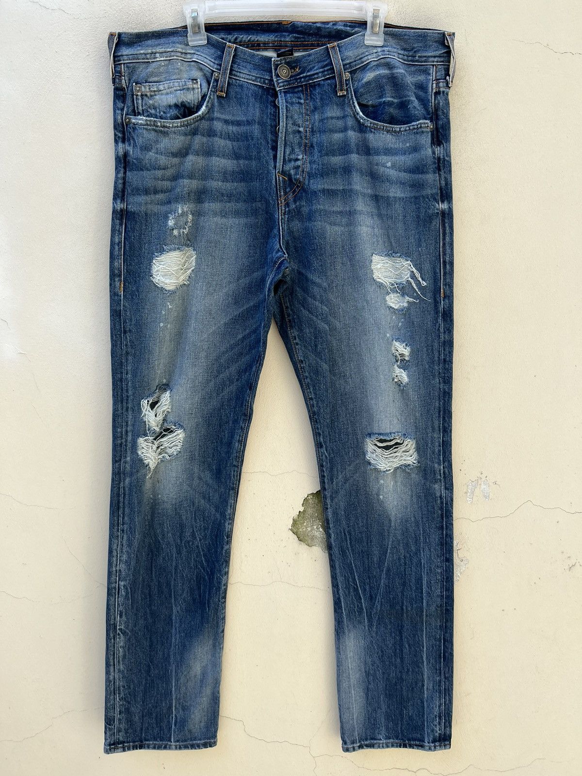 True Religion Vintage 2000s True Religion Rips Distressed Denim Jeans Size US 36 / EU 52 - 6 Thumbnail