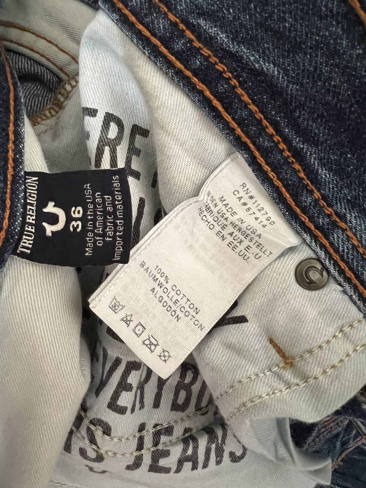 True Religion Vintage 2000s True Religion Rips Distressed Denim Jeans Size US 36 / EU 52 - 24 Thumbnail