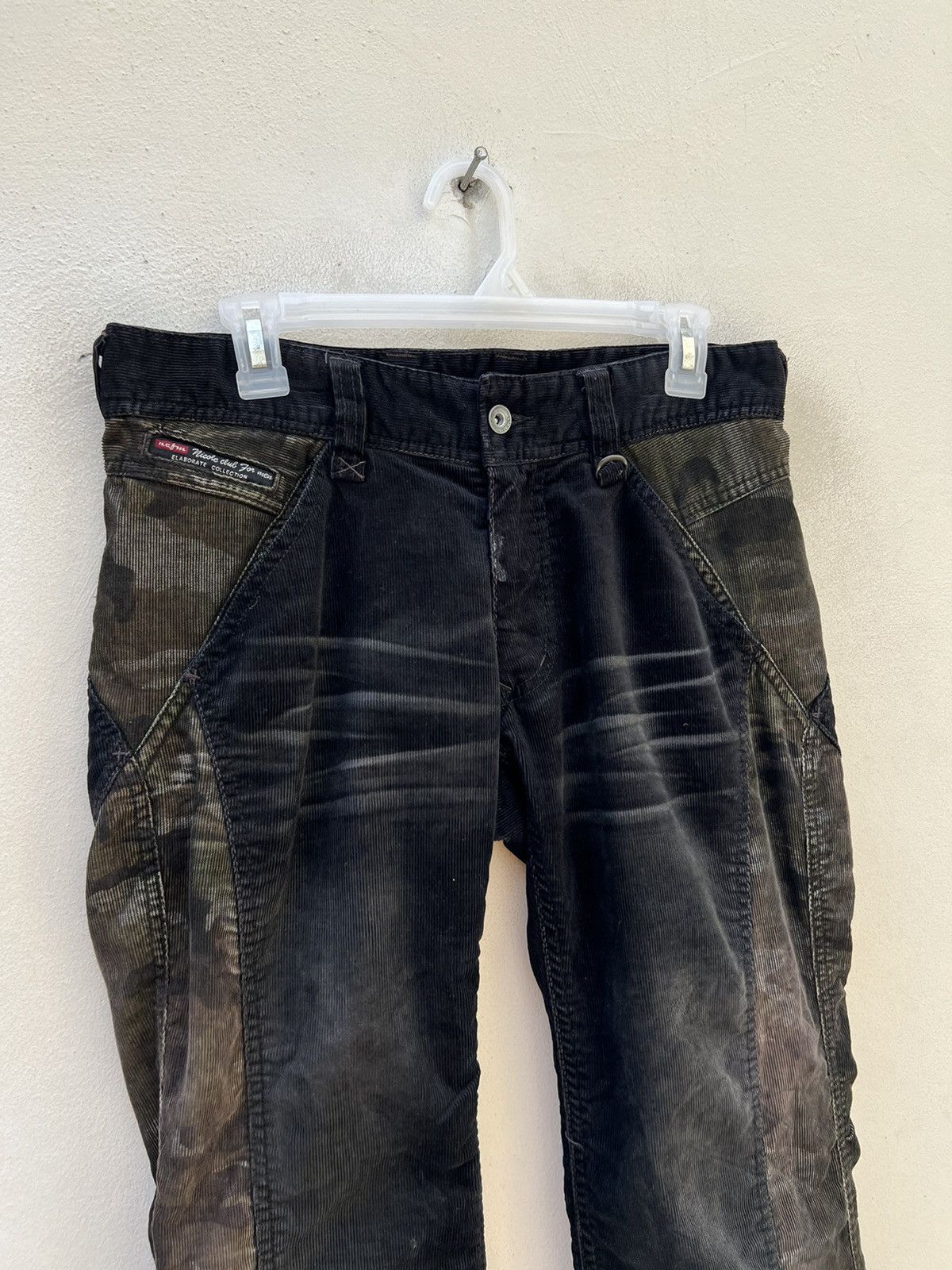 Nicole Club Vintage Nicole Club FM Patchwork Cord Stretch Flare Jeans Size US 30 / EU 46 - 2 Thumbnail