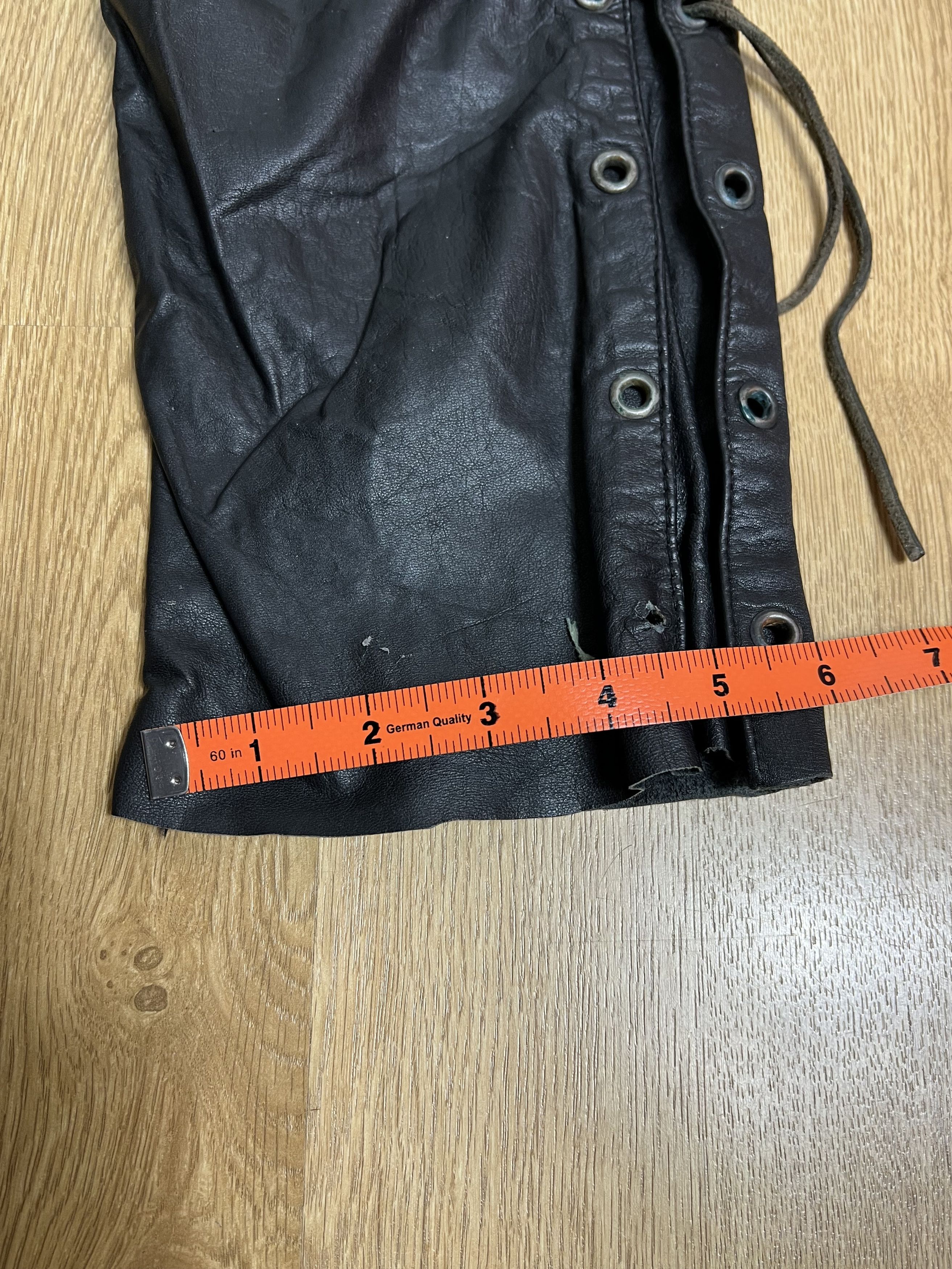 Leather × Vintage VINTAGE HIPROTEC BLACK LEATHER BIKER PANTS Size 28" / US 6 / IT 42 - 12 Thumbnail