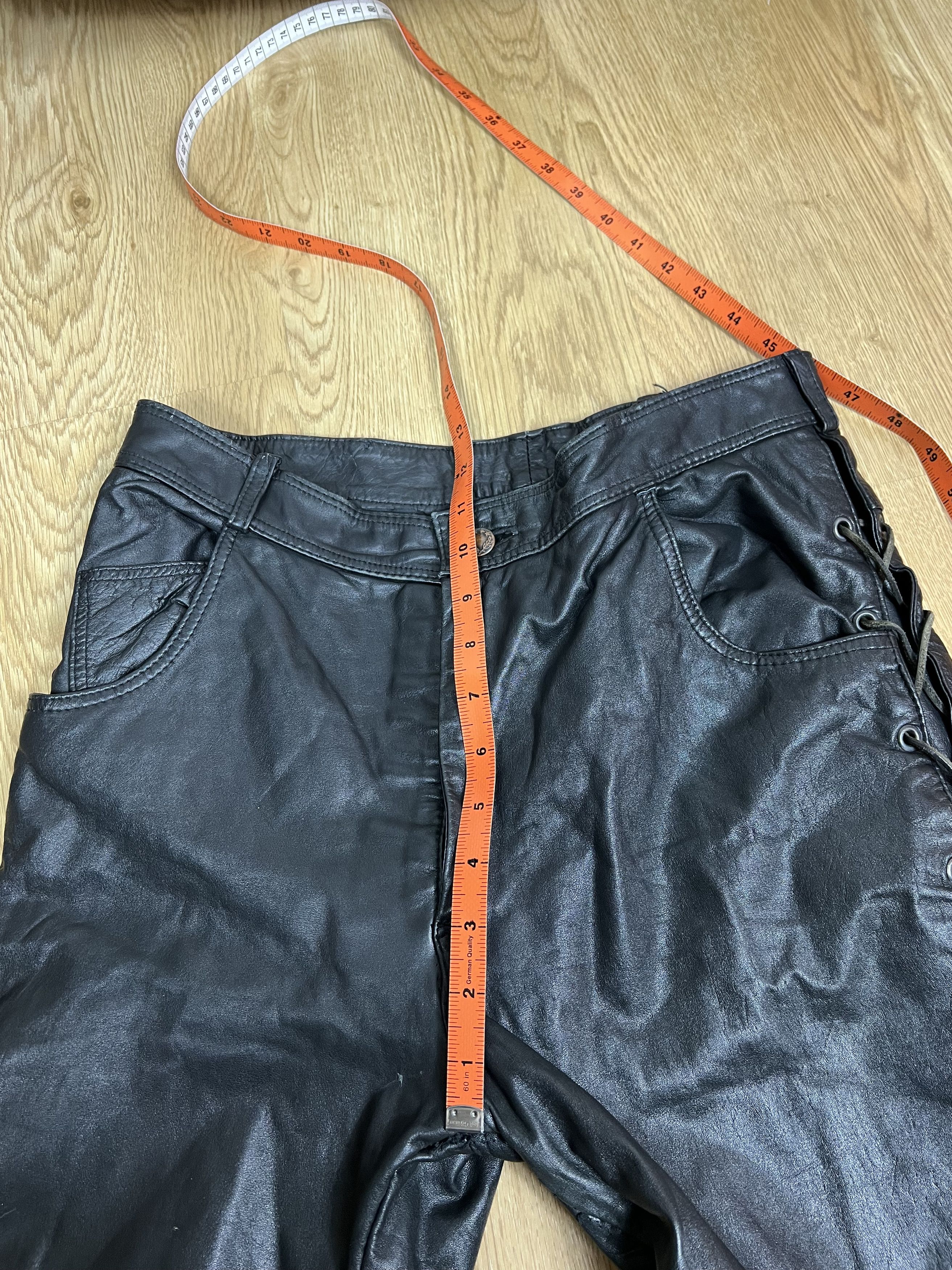 Leather × Vintage VINTAGE HIPROTEC BLACK LEATHER BIKER PANTS Size 28" / US 6 / IT 42 - 9 Thumbnail