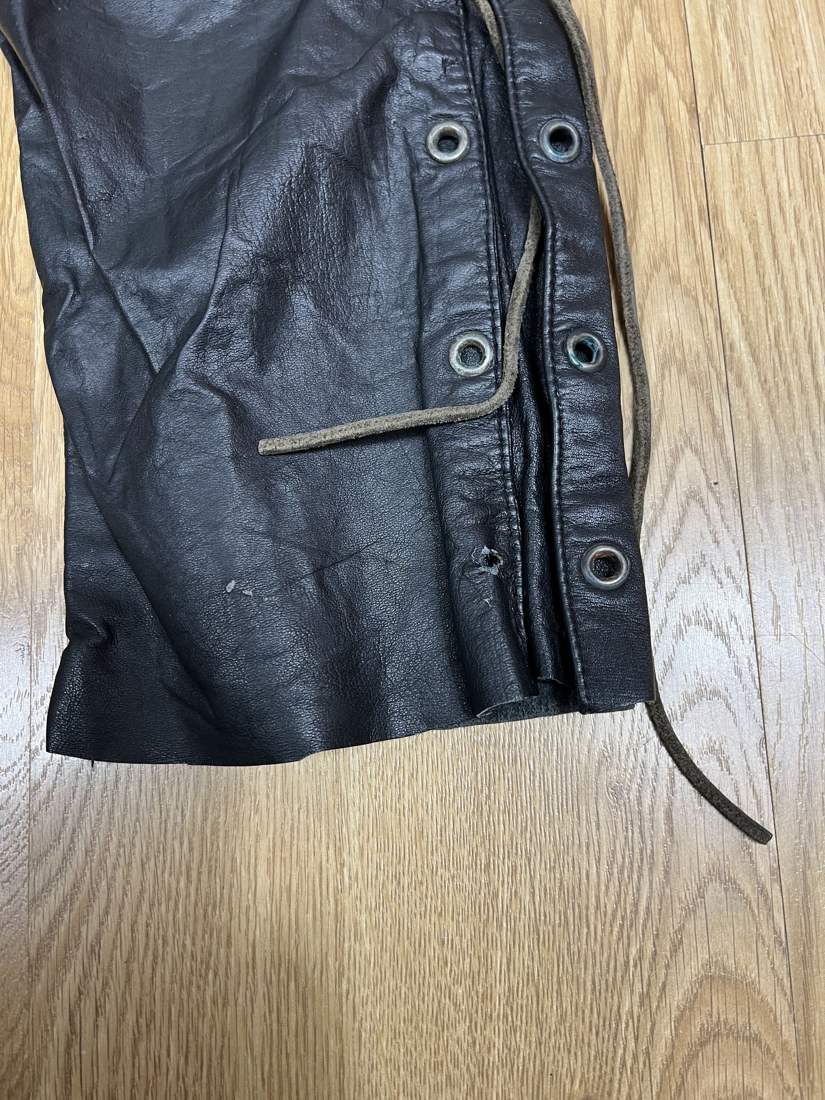 Leather × Vintage VINTAGE HIPROTEC BLACK LEATHER BIKER PANTS Size 28" / US 6 / IT 42 - 3 Thumbnail