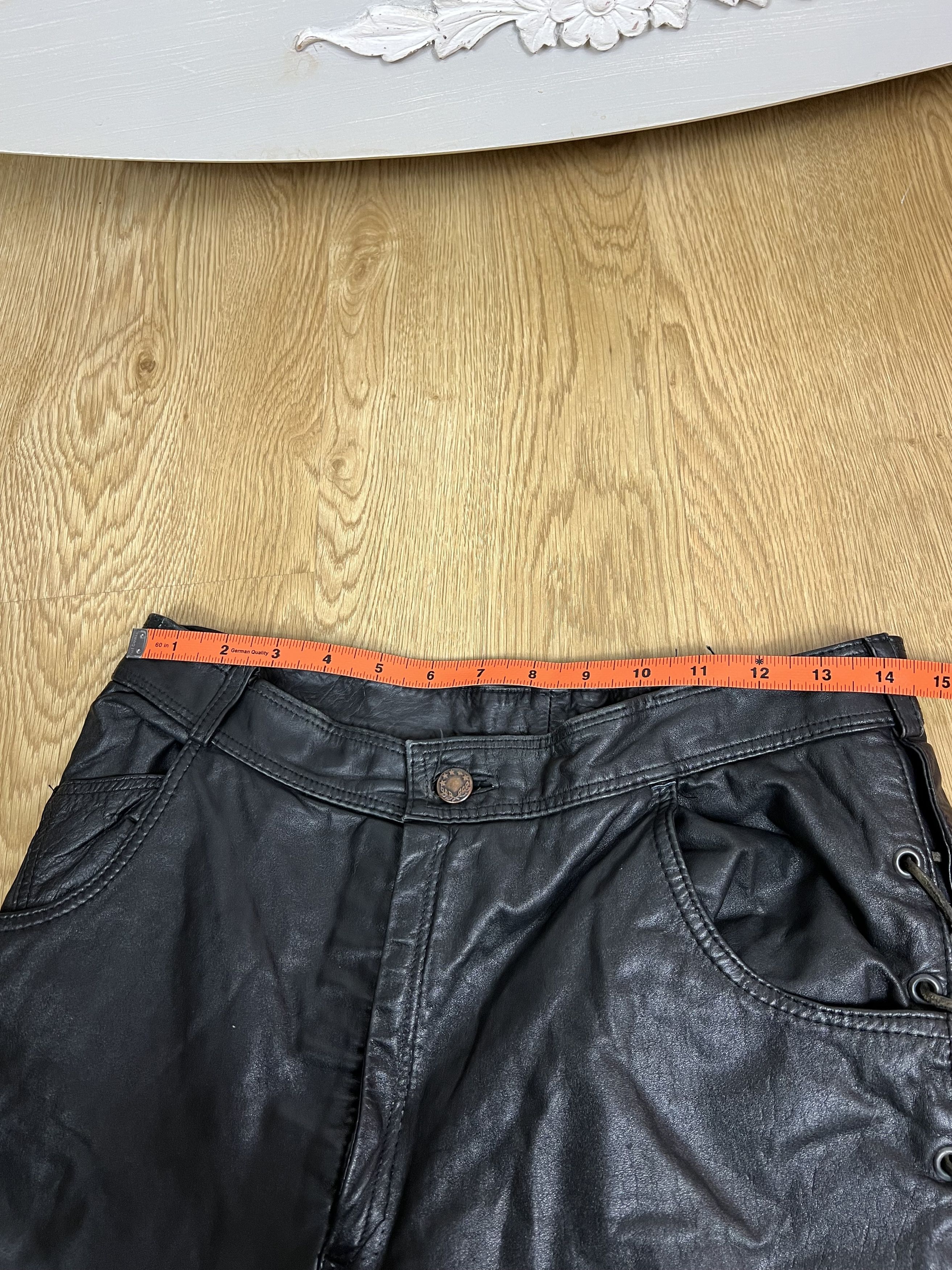 Leather × Vintage VINTAGE HIPROTEC BLACK LEATHER BIKER PANTS Size 28" / US 6 / IT 42 - 8 Thumbnail