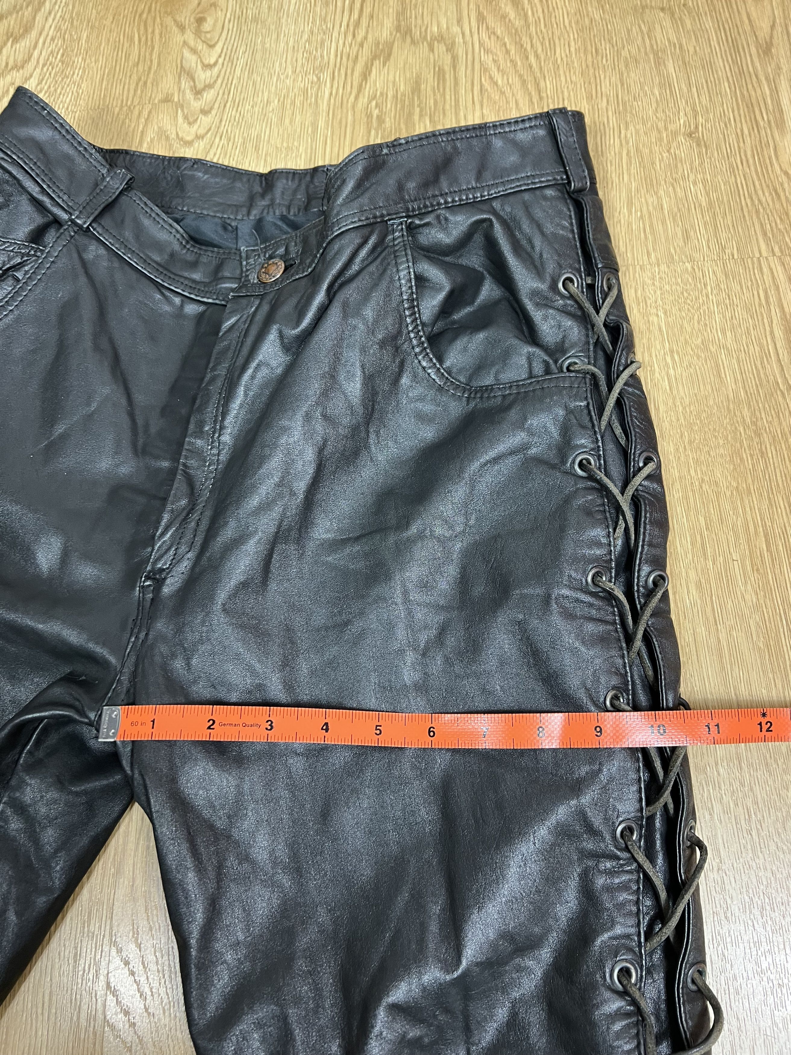 Leather × Vintage VINTAGE HIPROTEC BLACK LEATHER BIKER PANTS Size 28" / US 6 / IT 42 - 10 Thumbnail