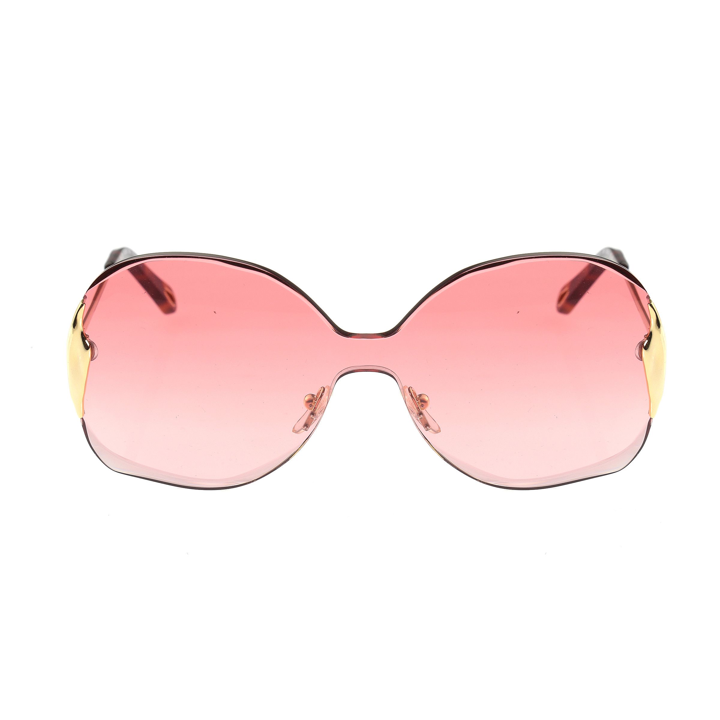 Chloe Chloe Curtis Pink & Gold Rimless Oversized Sunglasses CE162S Size ONE SIZE - 2 Thumbnail