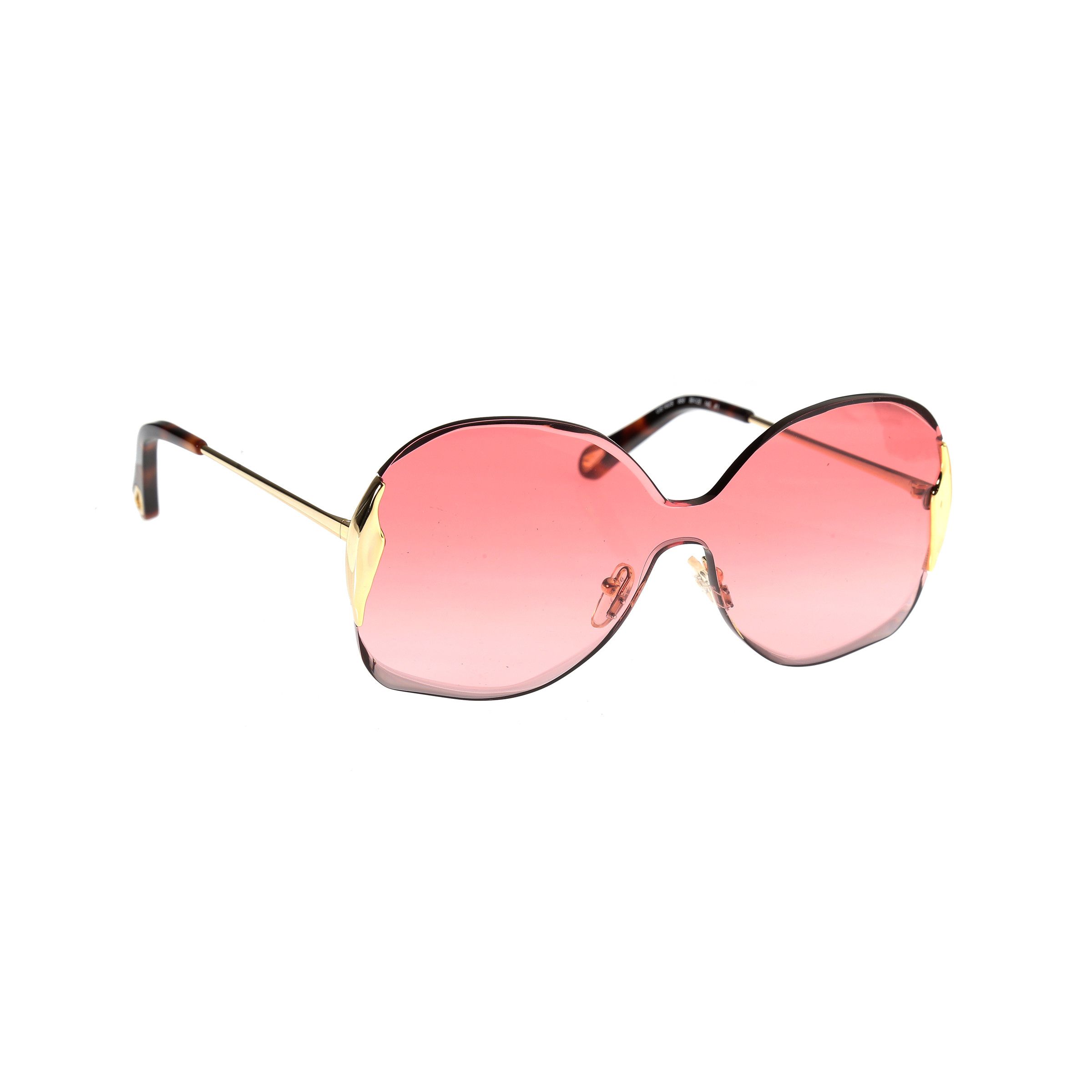 Chloe Chloe Curtis Pink & Gold Rimless Oversized Sunglasses CE162S Size ONE SIZE - 1 Thumbnail