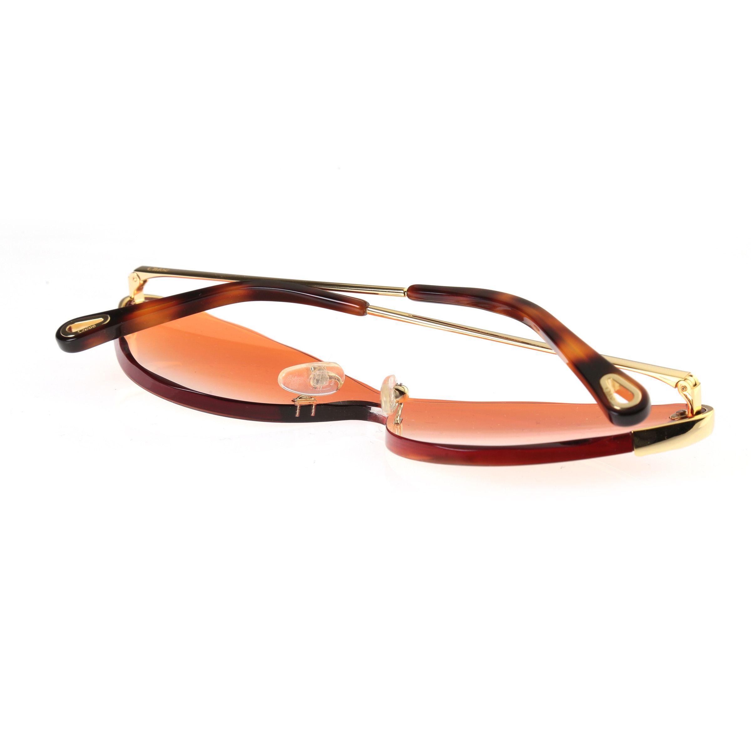 Chloe Chloe Curtis Orange & Gold Rimless Sunglasses CE163S Size ONE SIZE - 4 Thumbnail
