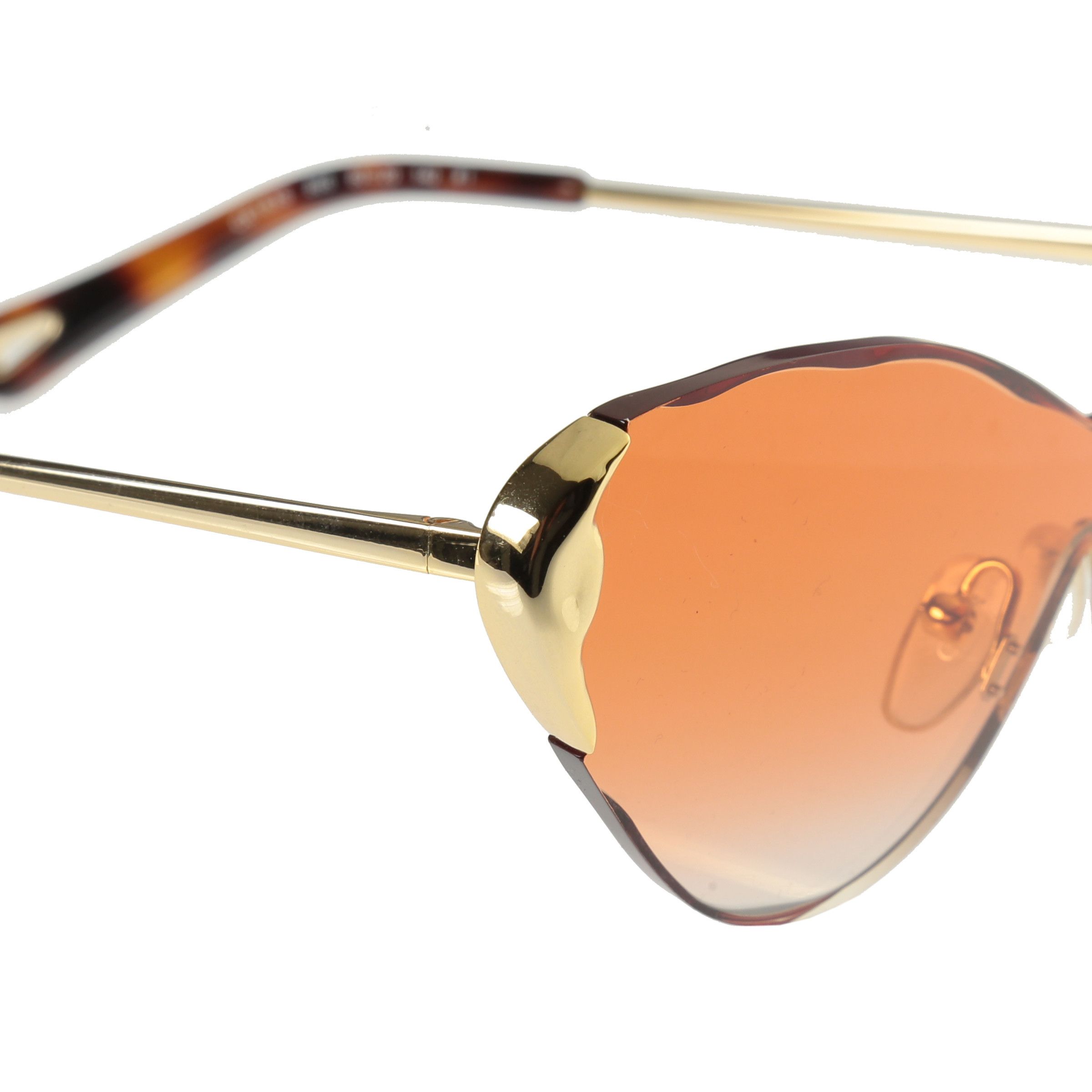 Chloe Chloe Curtis Orange & Gold Rimless Sunglasses CE163S Size ONE SIZE - 3 Thumbnail