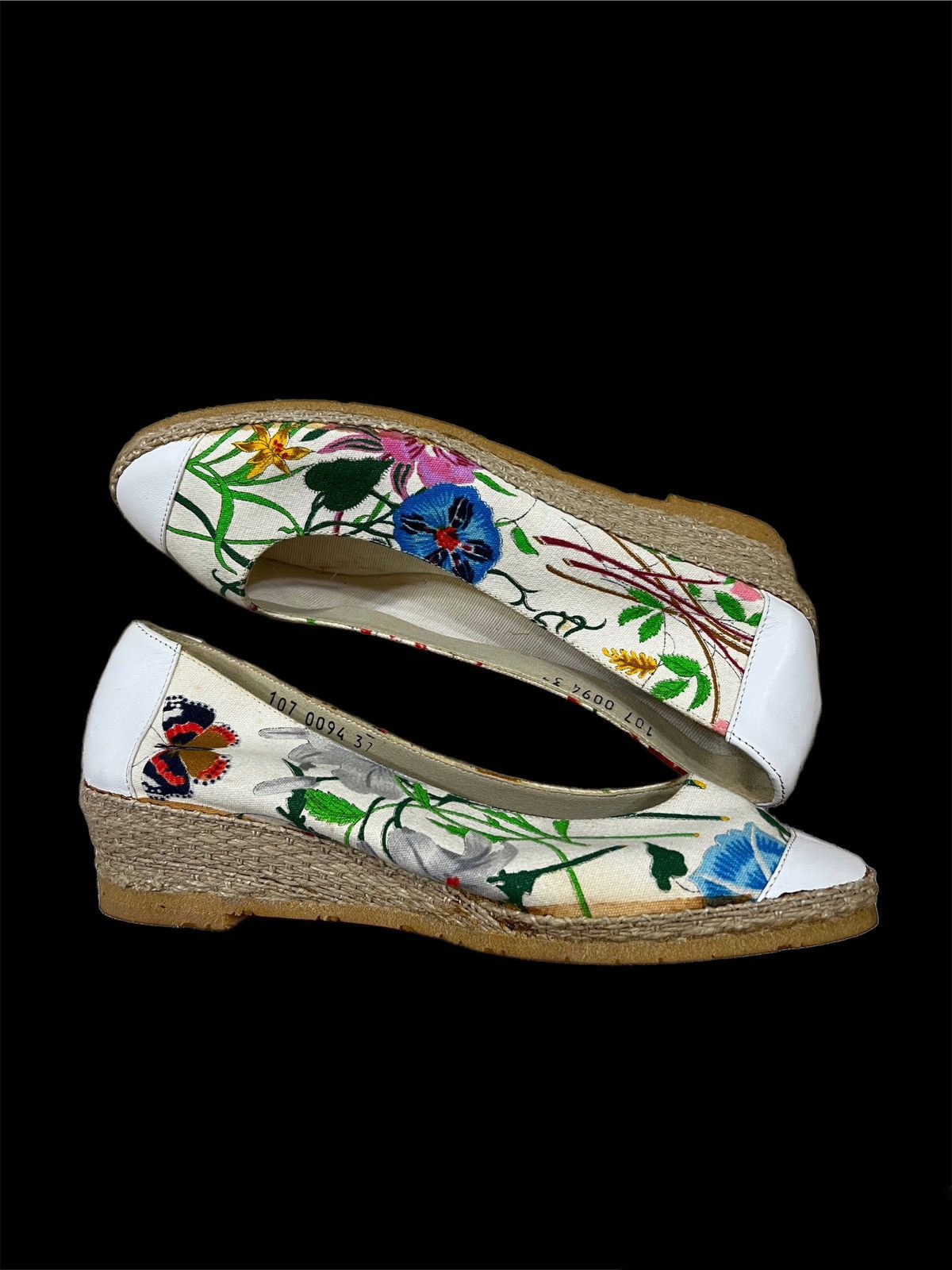 Gucci GRAIL🔥OG Gucci Abstract Colourful Floral High Wedges Size US 7 / IT 37 - 1 Thumbnail