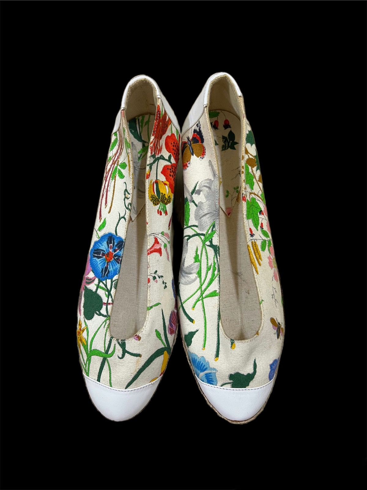 Gucci GRAIL🔥OG Gucci Abstract Colourful Floral High Wedges Size US 7 / IT 37 - 2 Thumbnail
