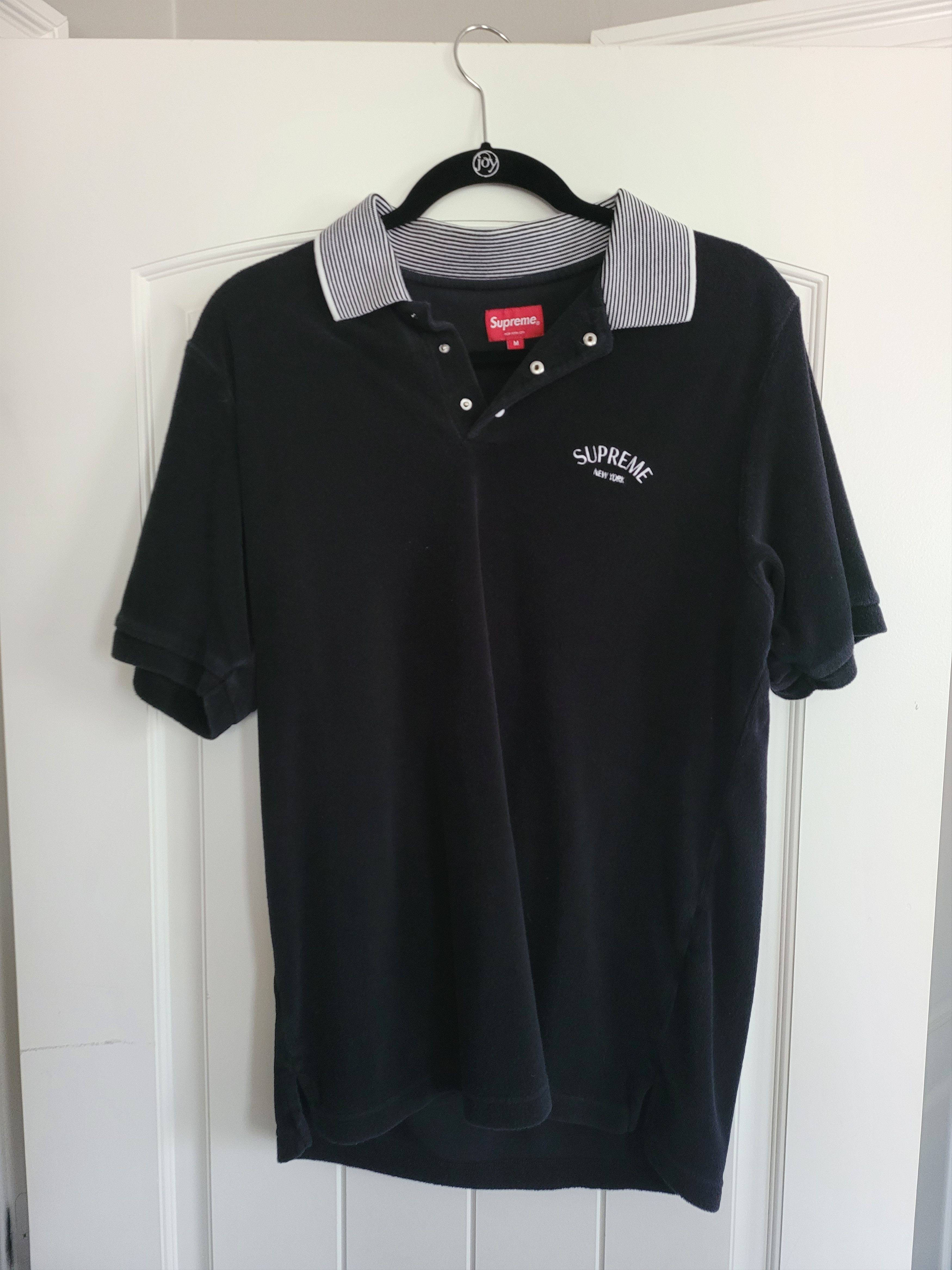 Supreme Striped Collar Terry Polo | Grailed