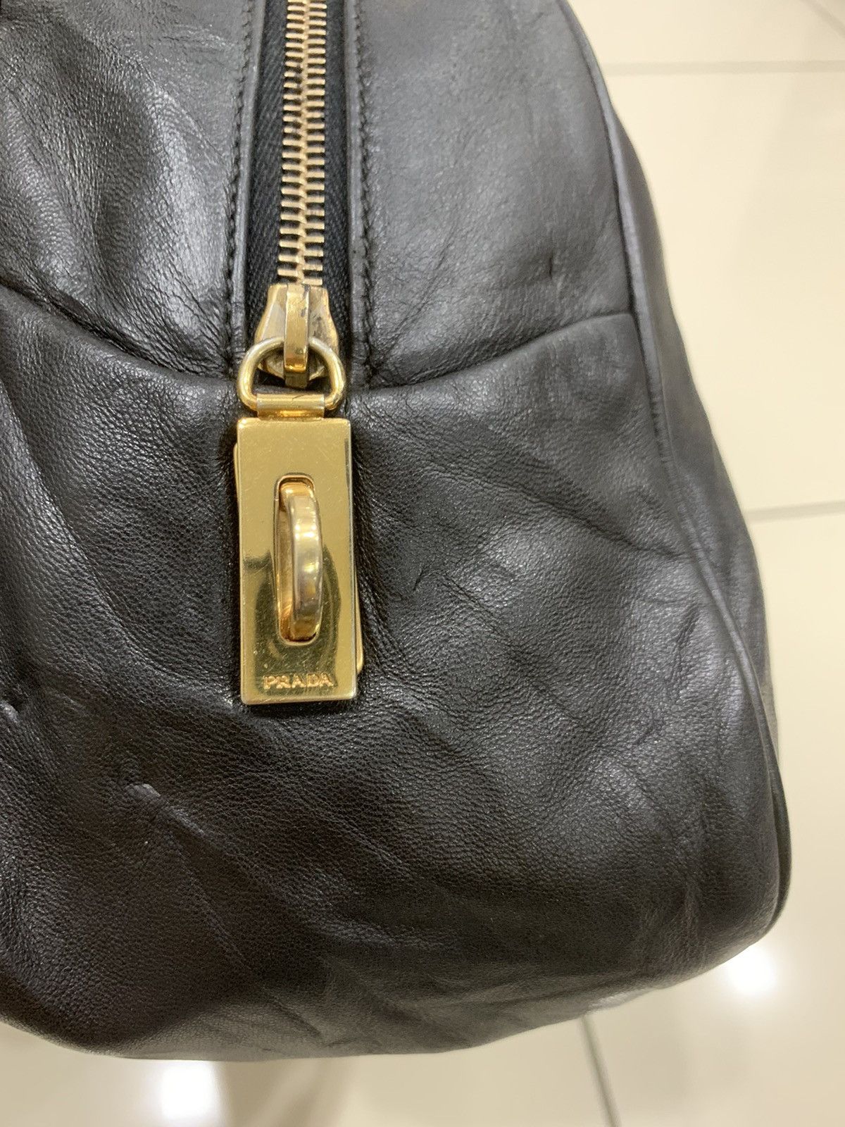 Prada PRADA BLACK LEATHER SHOULDER BAG BOWLING Size ONE SIZE - 7 Thumbnail