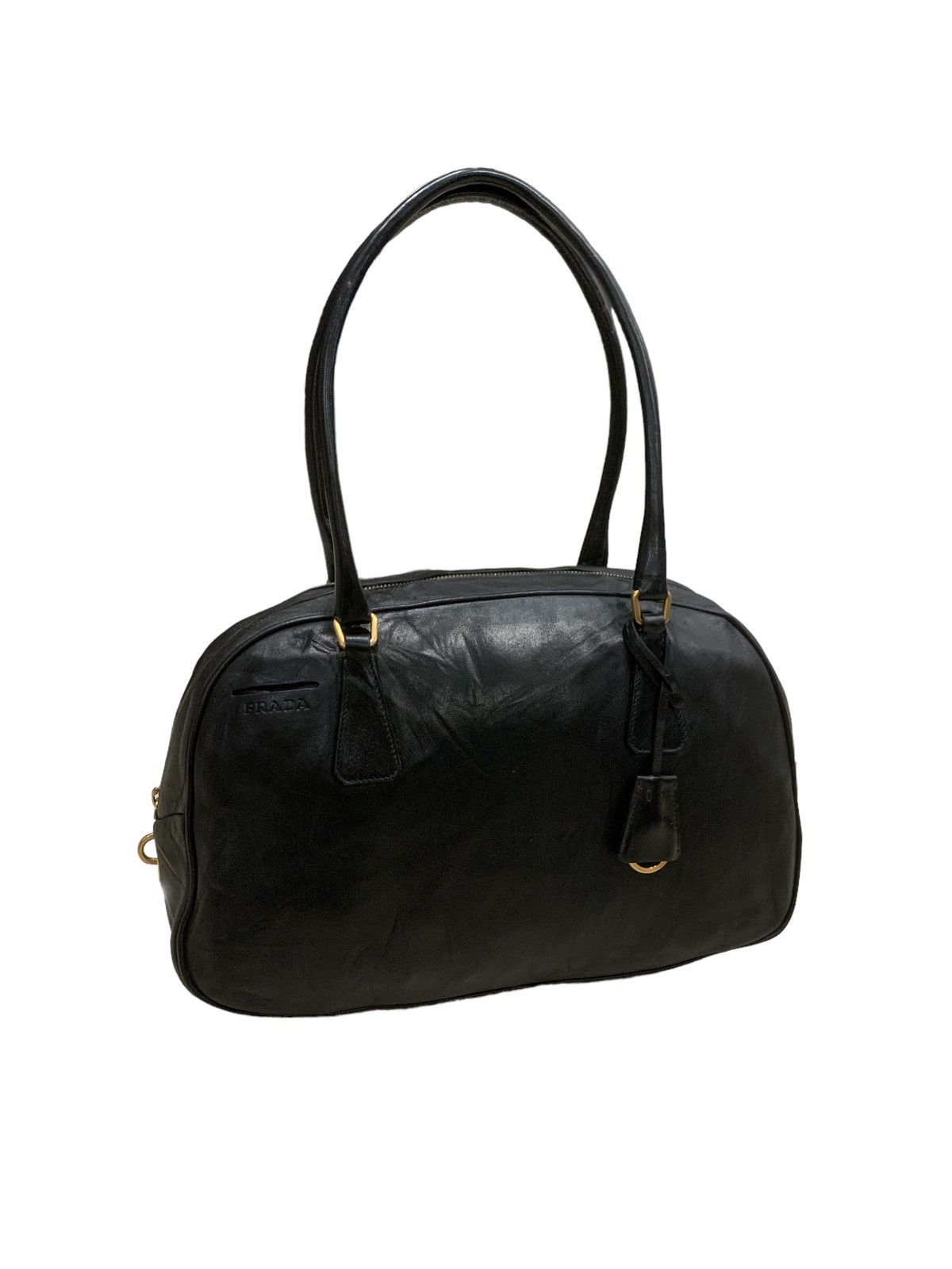 Prada PRADA BLACK LEATHER SHOULDER BAG BOWLING Size ONE SIZE - 1 Thumbnail