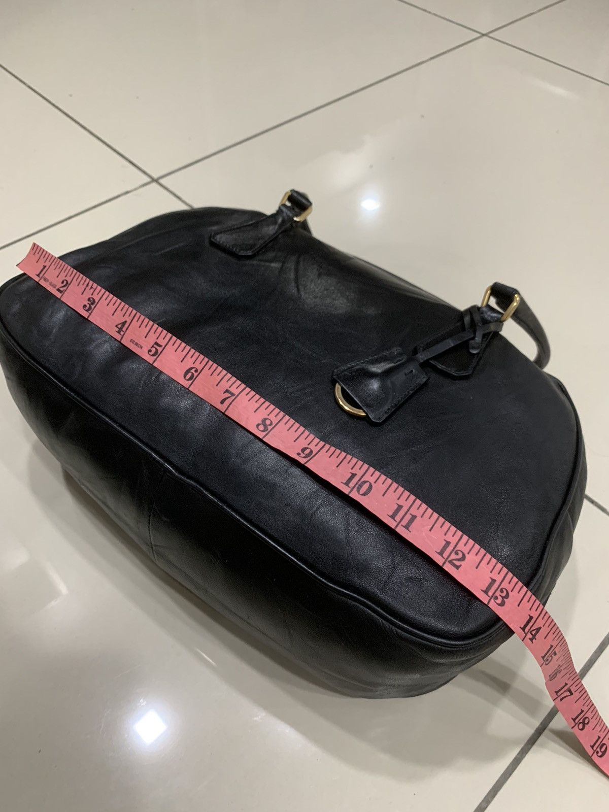 Prada PRADA BLACK LEATHER SHOULDER BAG BOWLING Size ONE SIZE - 9 Thumbnail