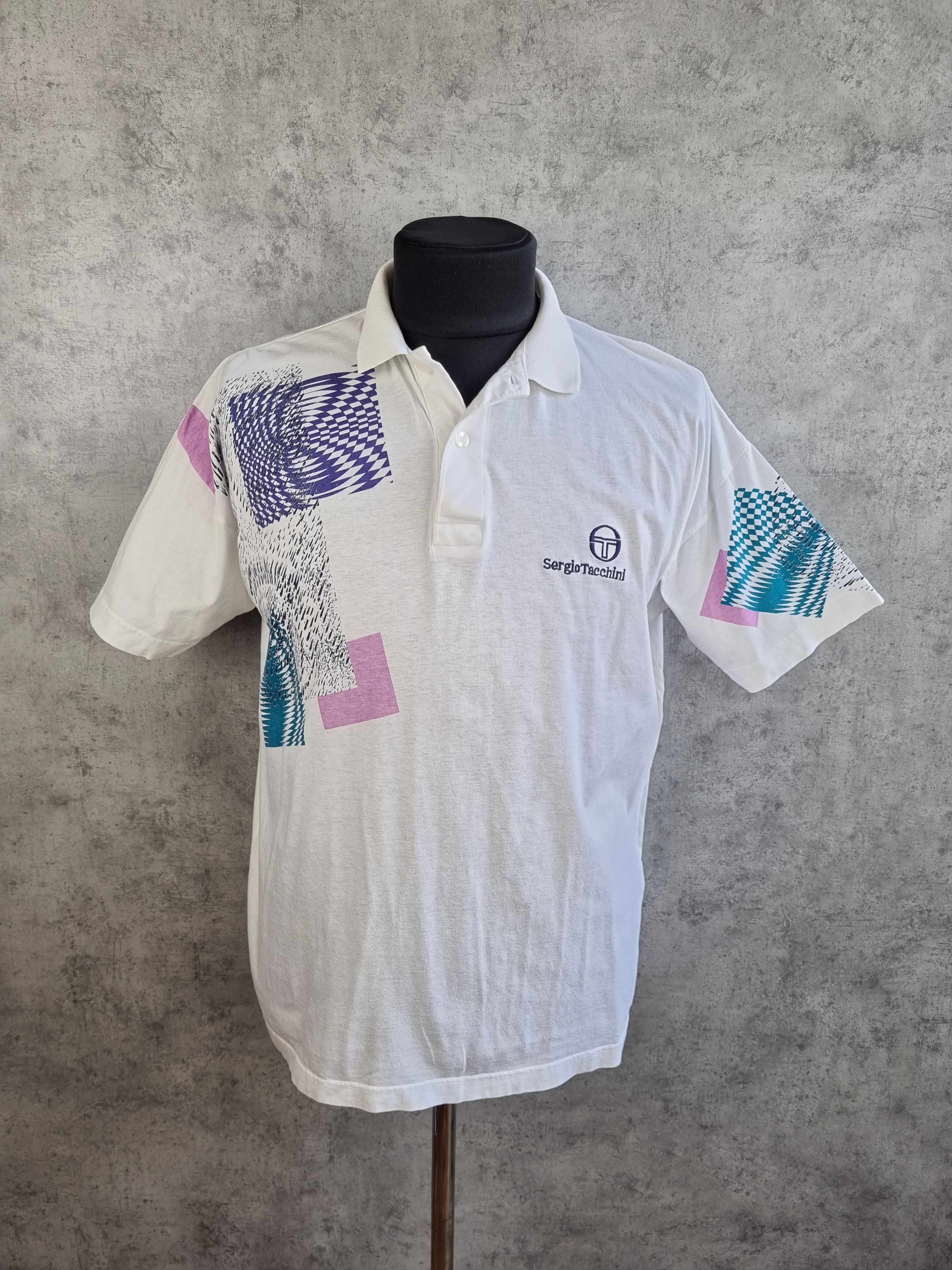 Sergio Tacchini 90s Sergio Tacchini Art Polo Shirt Vintage Tennis Golf Size US L / EU 52-54 / 3 - 2 Thumbnail
