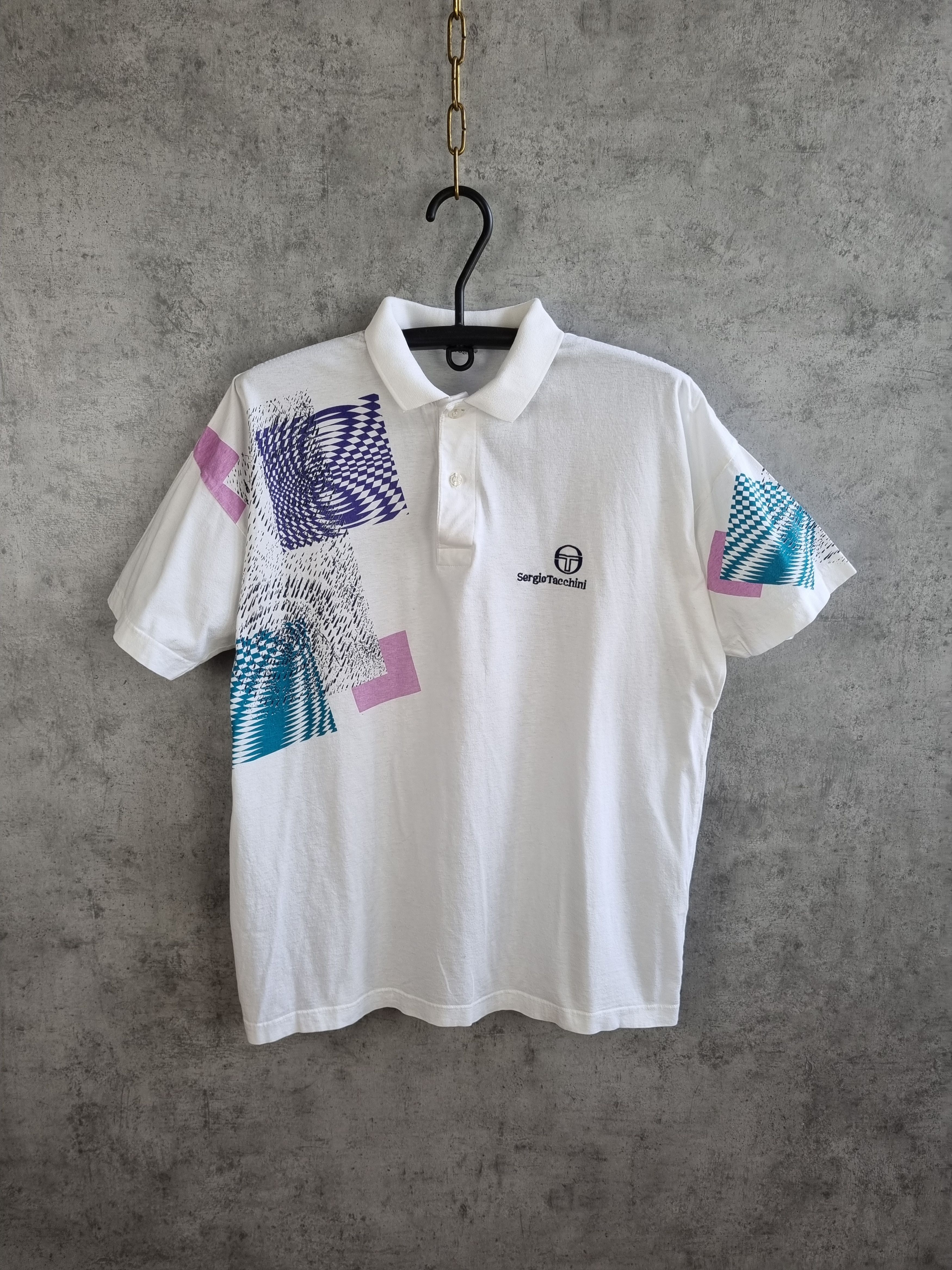 Sergio Tacchini 90s Sergio Tacchini Art Polo Shirt Vintage Tennis Golf Size US L / EU 52-54 / 3 - 5 Thumbnail