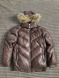 Supreme leather hotsell down jacket