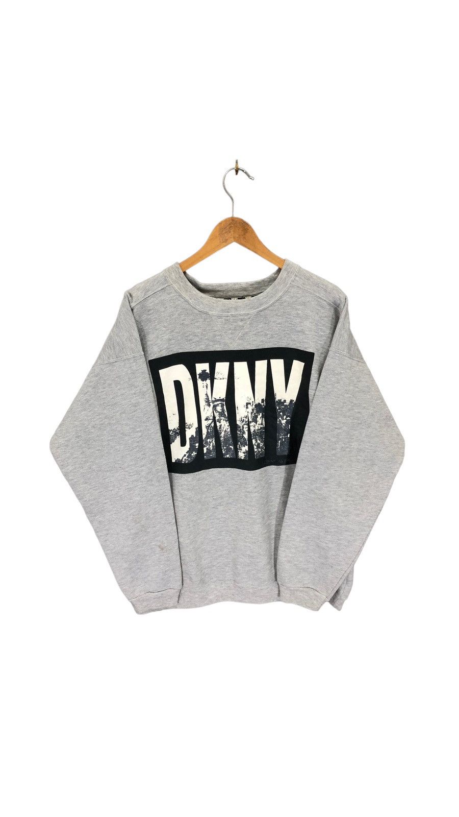 image of Dkny Sweatshirt Vintage Large 4967-1-22 in Grey, Men's