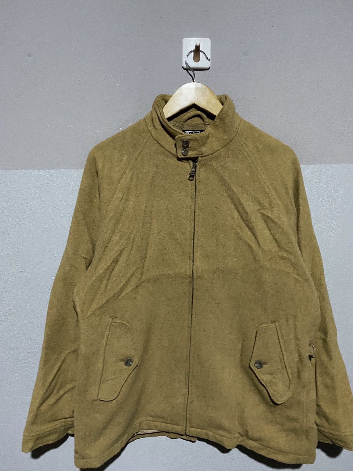 Ralph Lauren Vintage Polo by Ralph Lauren High-Neck Wool Jacket Camel Tan Size US L / EU 52-54 / 3 - 4 Thumbnail
