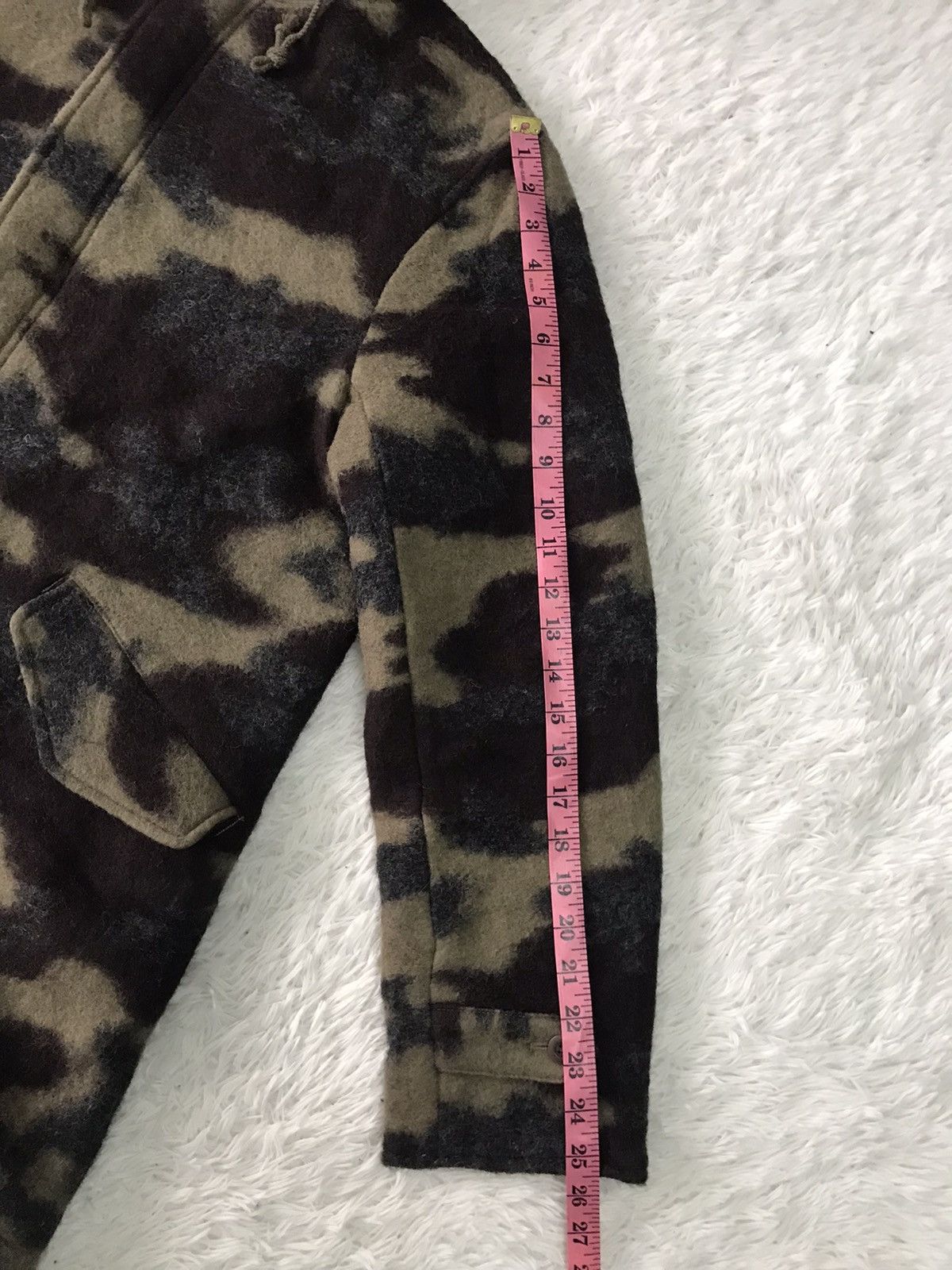 United Arrows Blend Wool Camo Style Jacket Hooded Size US L / EU 52-54 / 3 - 16 Thumbnail