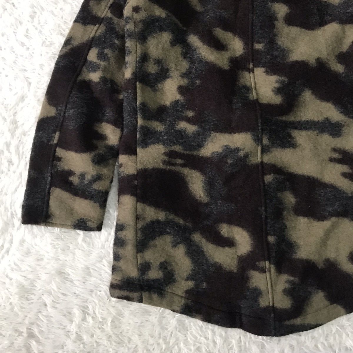 United Arrows Blend Wool Camo Style Jacket Hooded Size US L / EU 52-54 / 3 - 7 Thumbnail