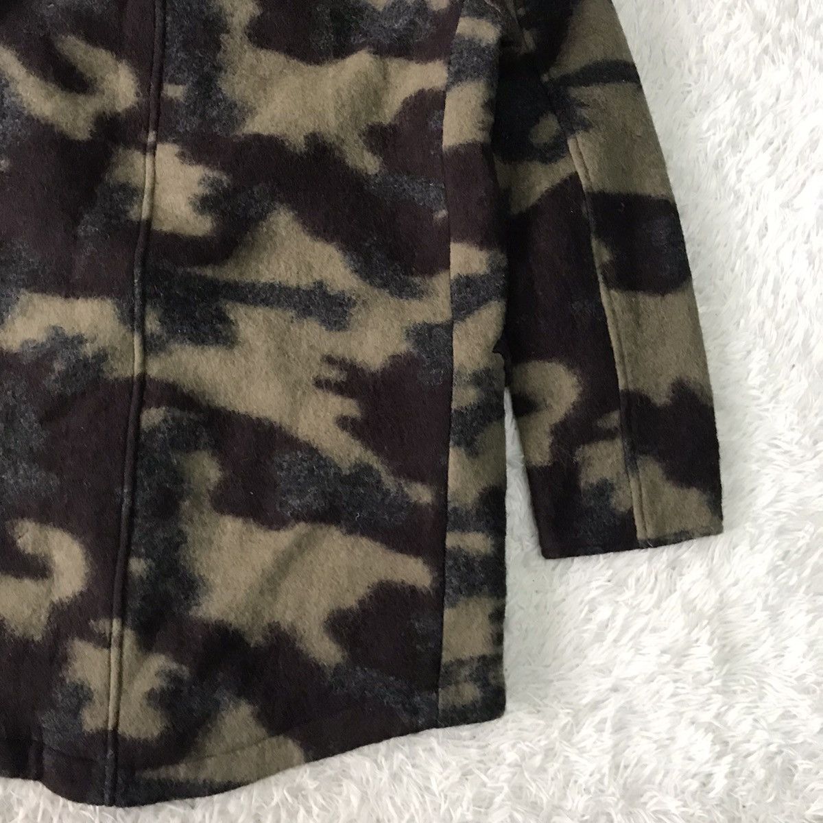 United Arrows Blend Wool Camo Style Jacket Hooded Size US L / EU 52-54 / 3 - 8 Thumbnail
