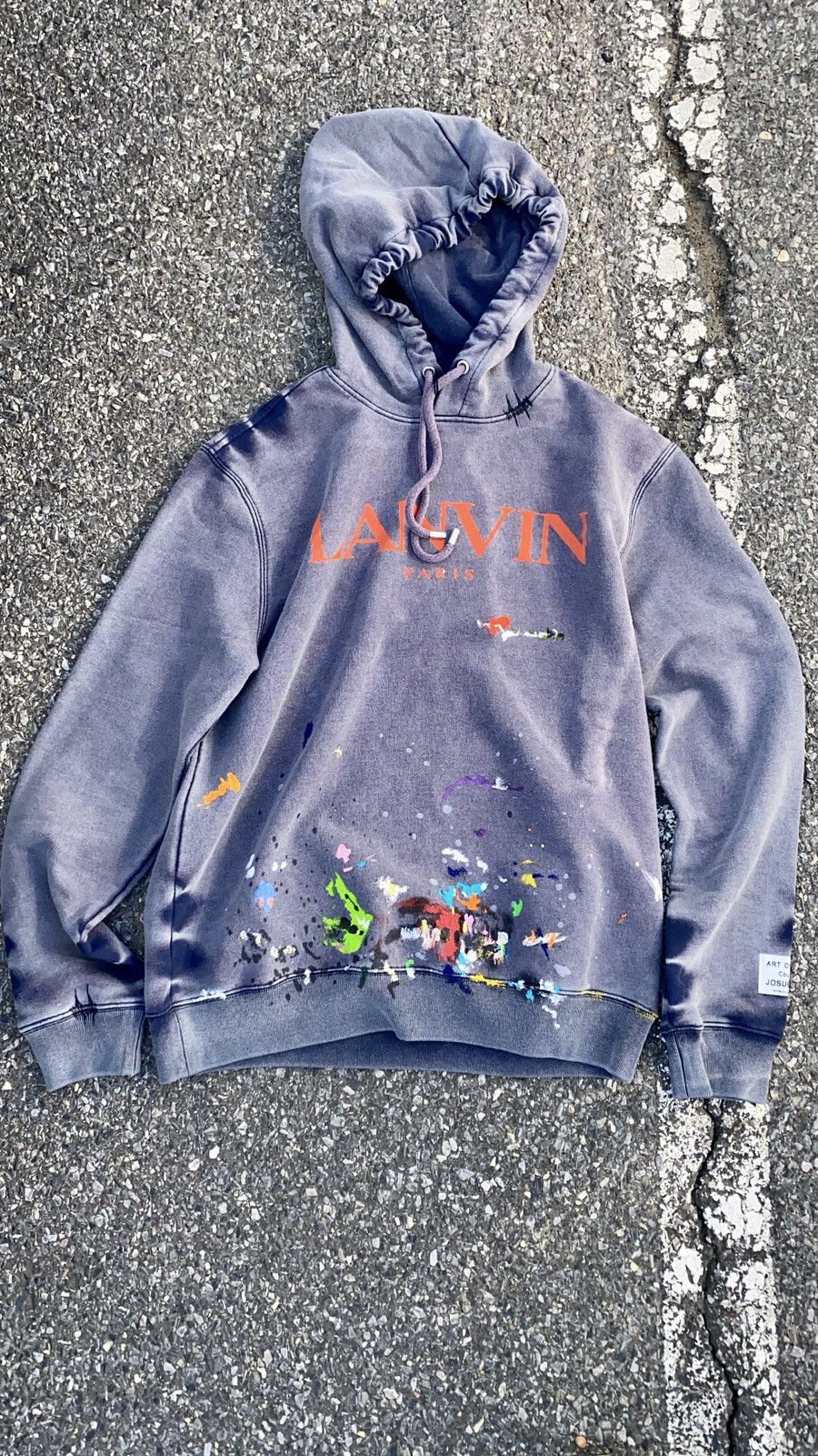 GALLERY DEPT. | PAINTED LOGO HOOIDE BLACK ペイント フーディ Rare GALLERY DEPT Dept de la Galerie Painted Hoodie Pullover