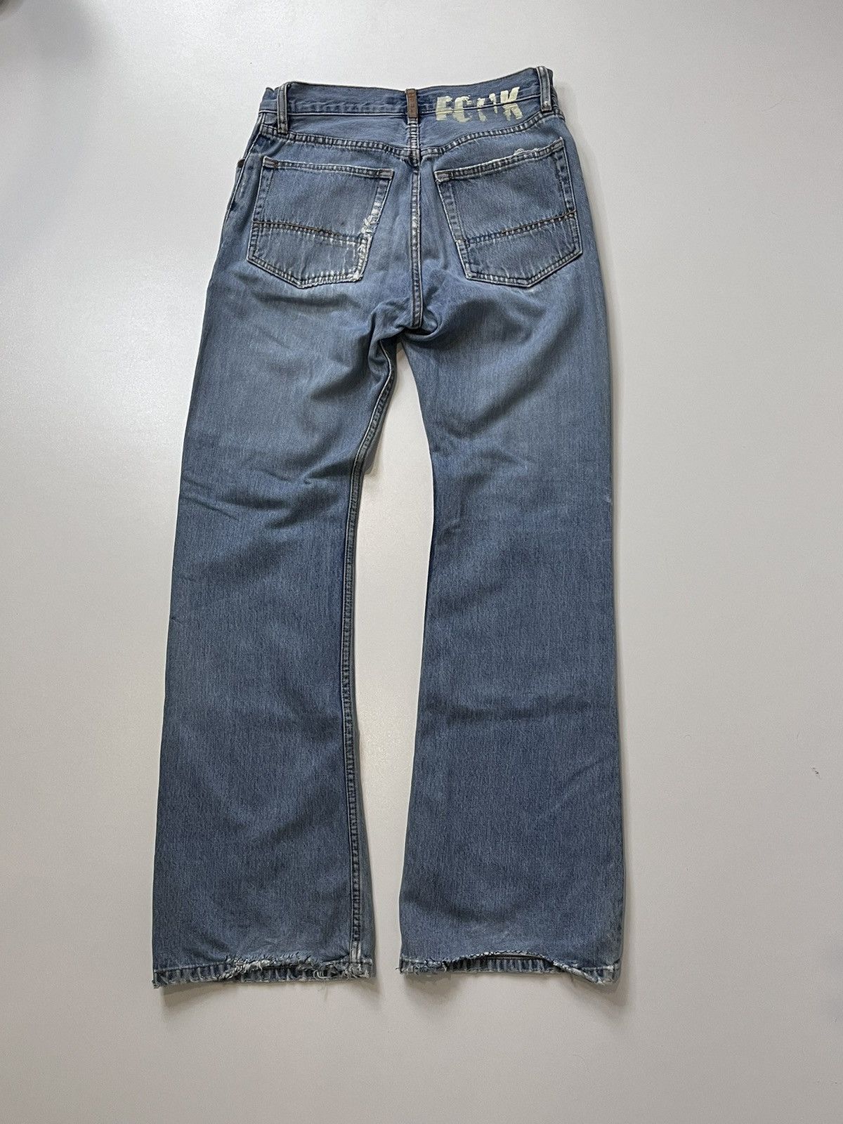 FCUK Fcuk Vintage Distressed Denim Pants Jeans Flared y2k Size US 28 / EU 44 - 5 Thumbnail