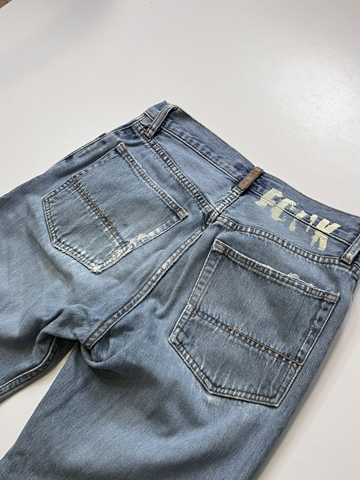 FCUK Fcuk Vintage Distressed Denim Pants Jeans Flared y2k Size US 28 / EU 44 - 6 Thumbnail