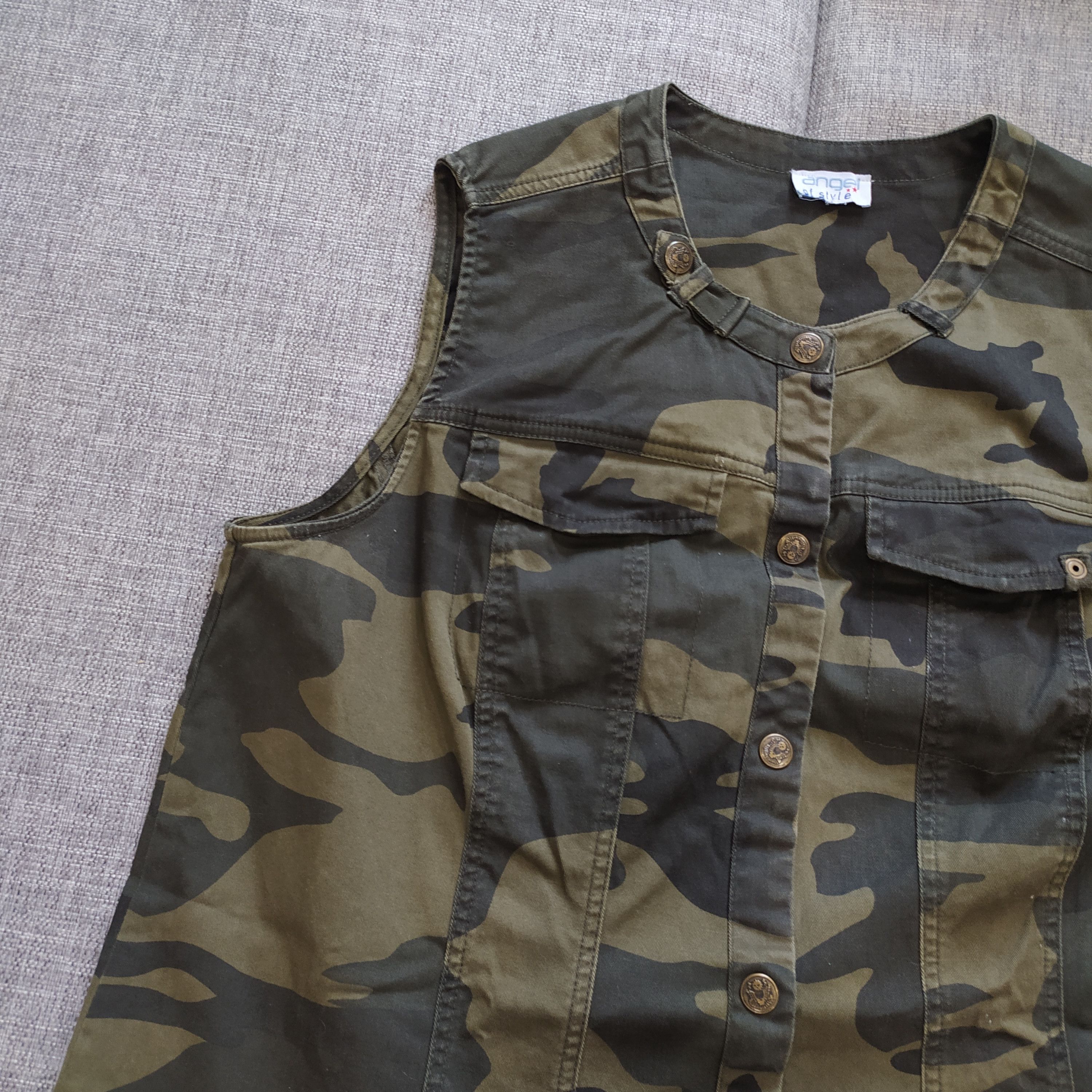 Vintage Vintage Y2K Camo Crewneck Military Sleeveless Vest Size US L / EU 52-54 / 3 - 2 Thumbnail