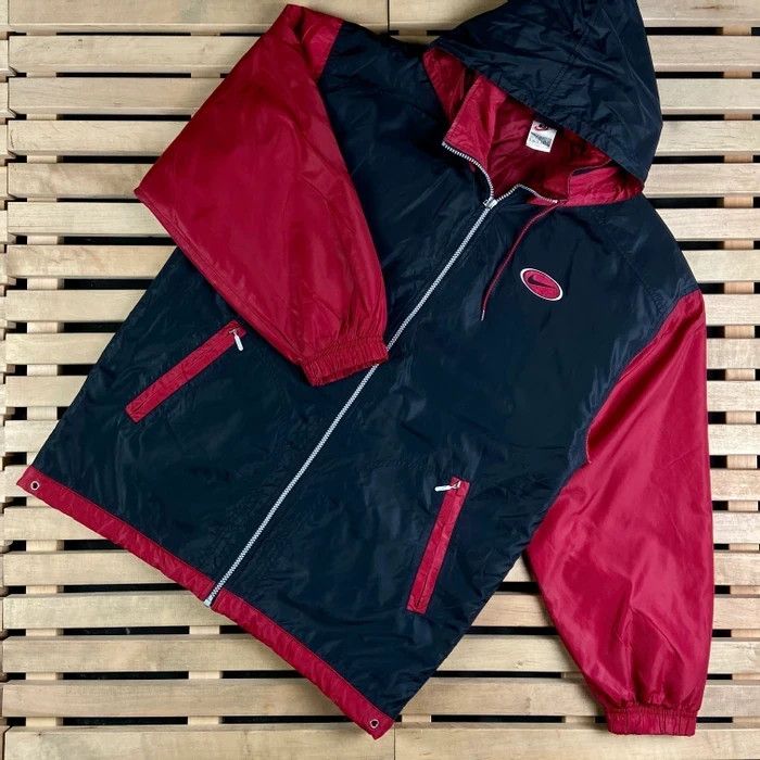 Nike × Vintage Mens Hooded Jacket Nike Vintage Big Logo Size S Nylon Size US S / EU 44-46 / 1 - 1 Thumbnail
