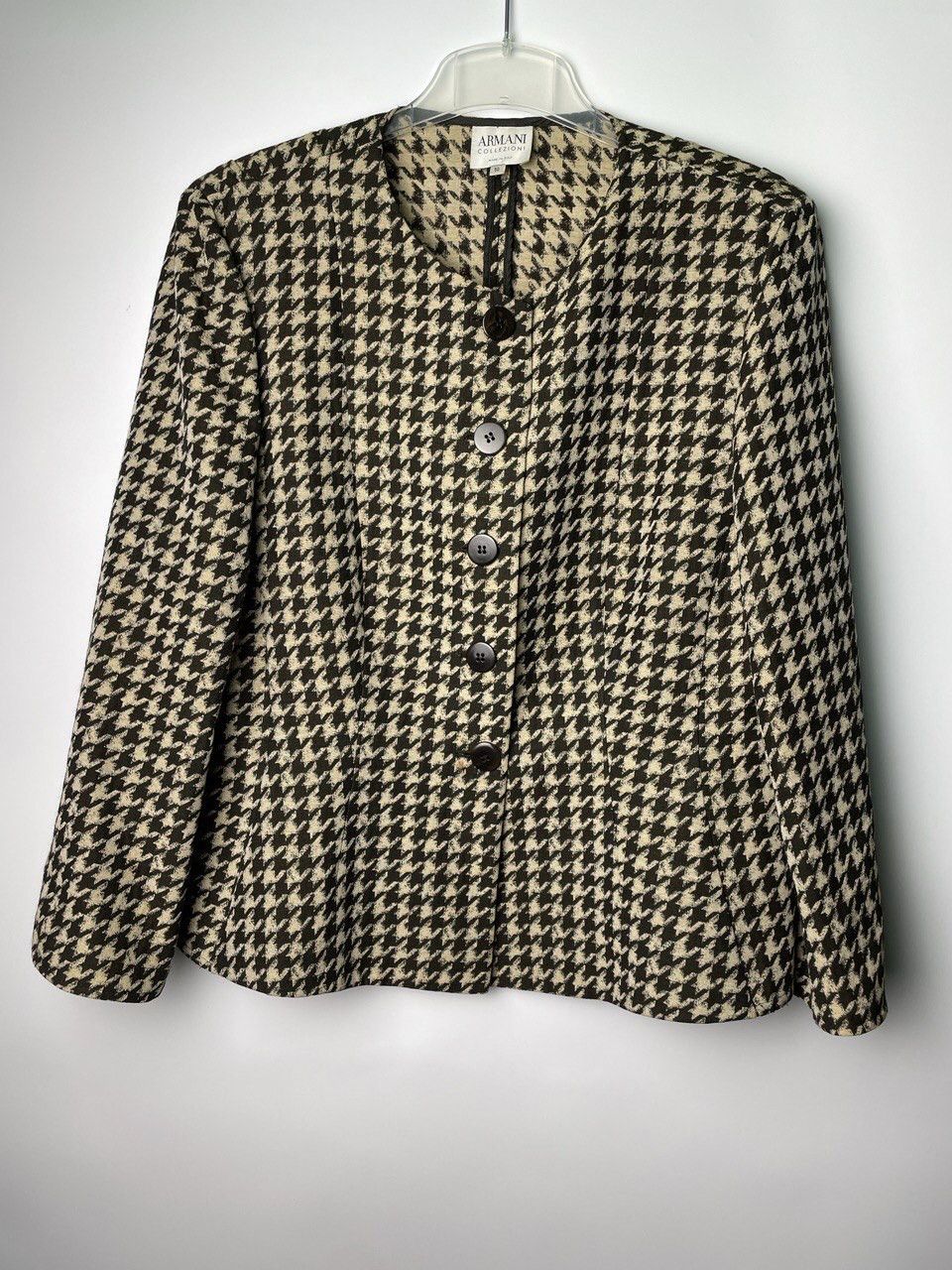 ARMANI COLLEZIONI Jacket Snap Front Stand Up Collar Camel 50