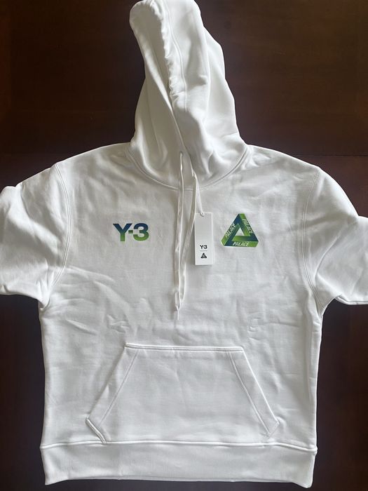 Palace Palace Y-3 Logo Hoodie (White) | Grailed