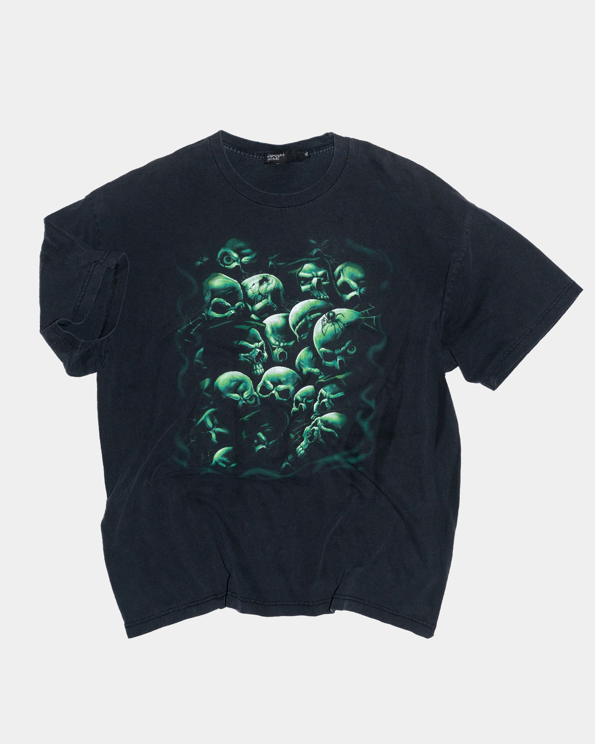 VINTAGE SUN FADE GREEN SKULL TSHIRT