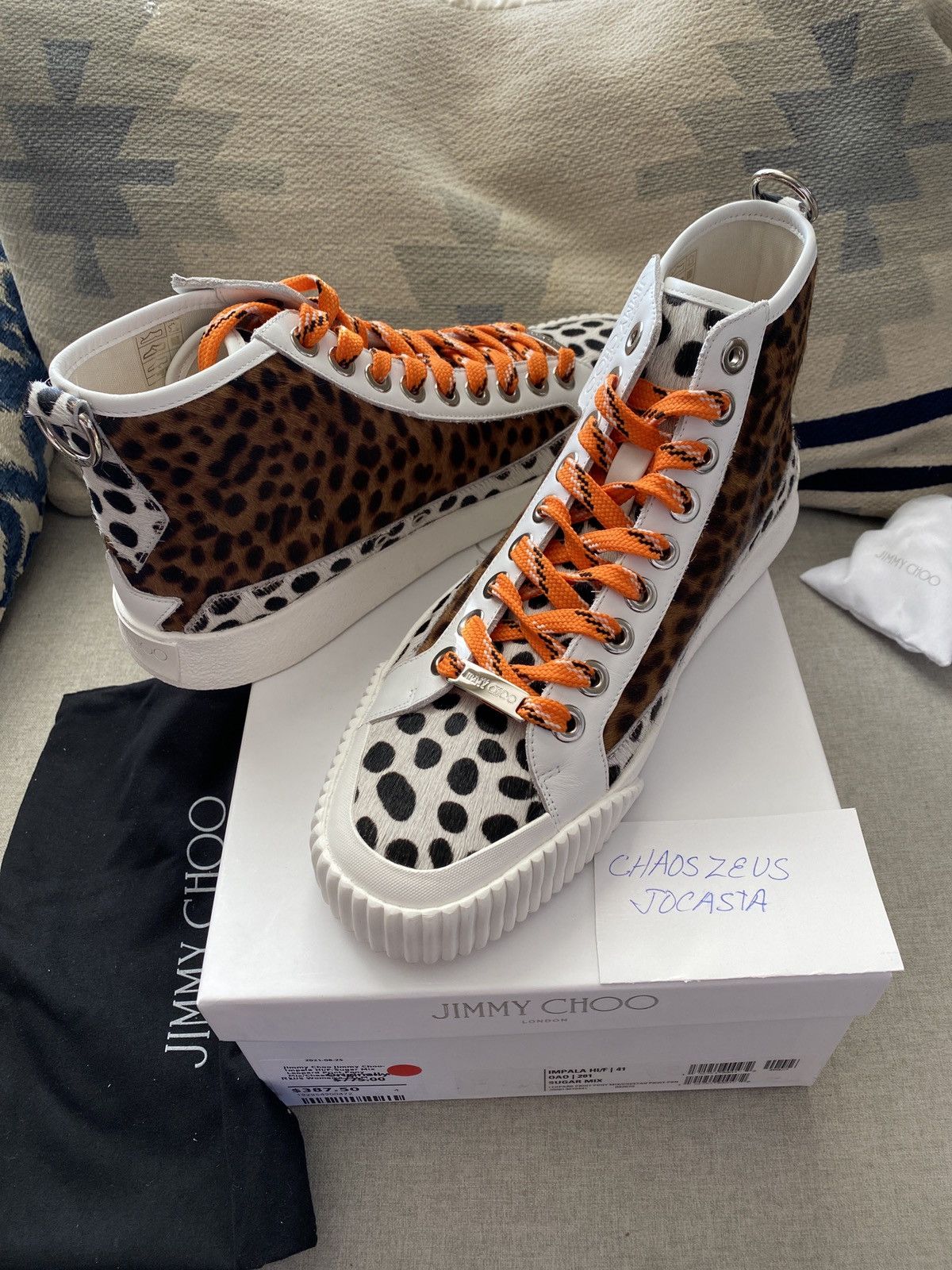 Jimmy Choo Men's Impala Lo Snakeskin Embossed Leather & Zebra Print Sneakers